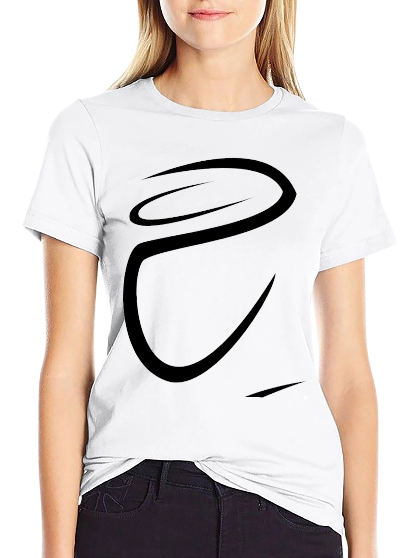 Stylish Black Curved Graphic Tee for Men