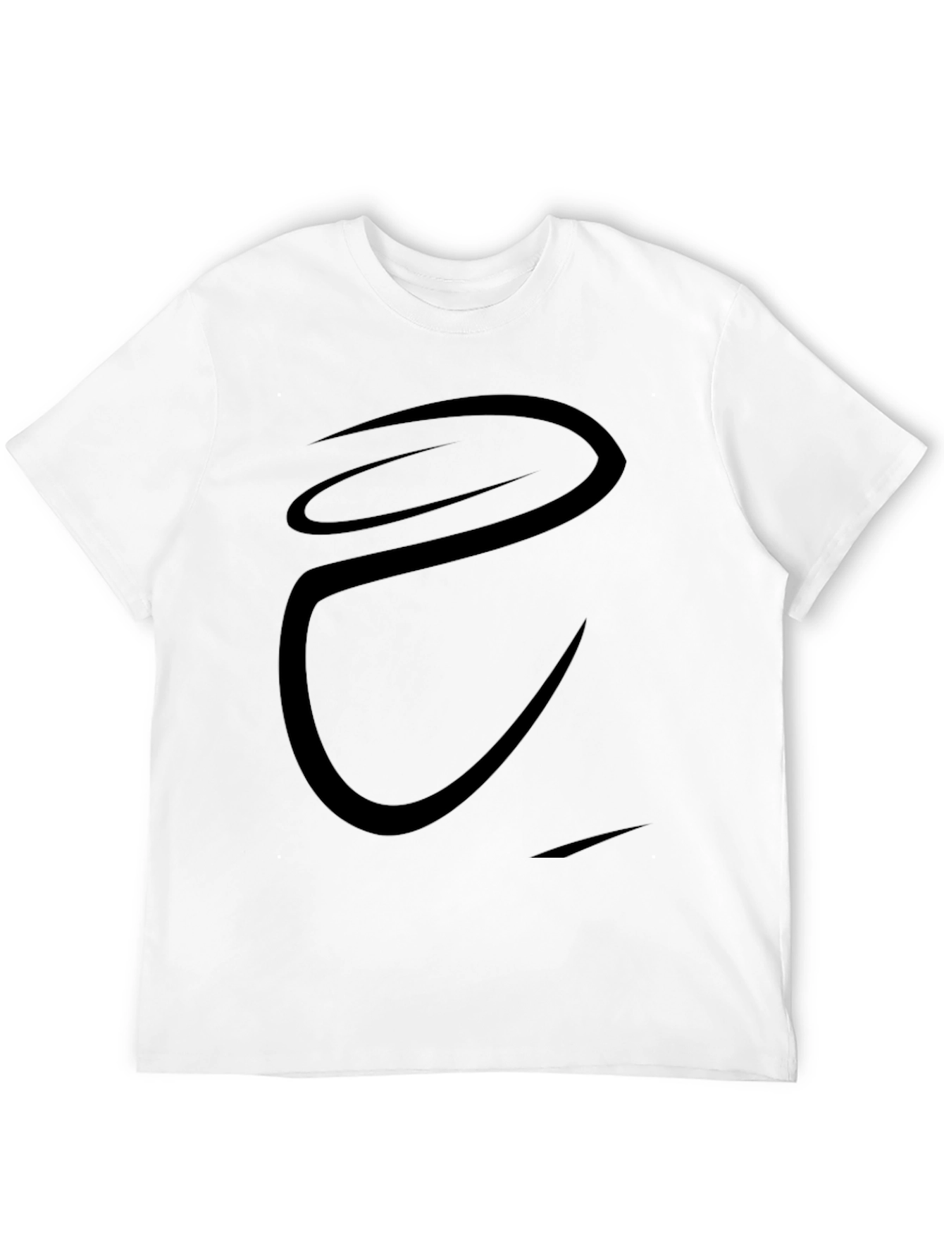Stylish Black Curved Graphic Tee for Men