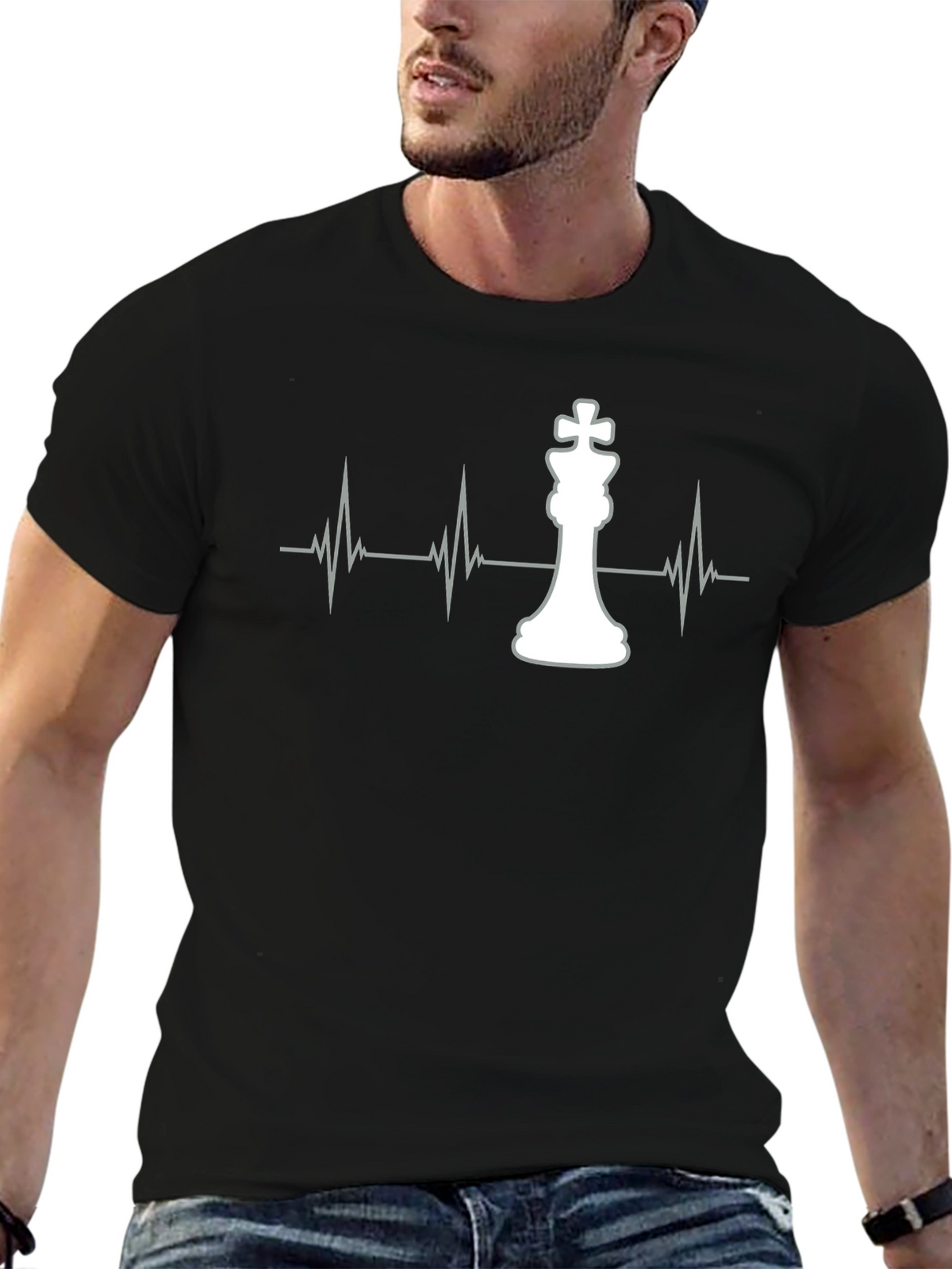 Chess King Heartbeat Graphic T-Shirt - Stylish Casual Tee