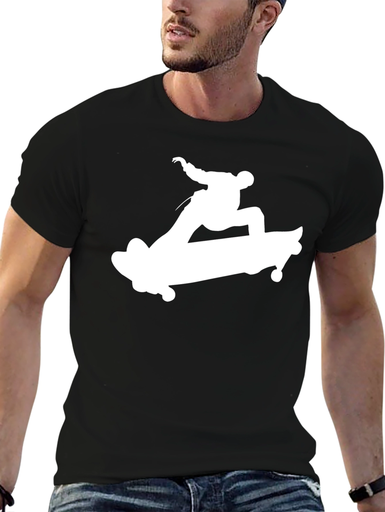 Skateboarder Graphic T-Shirt - Cool Casual Tee