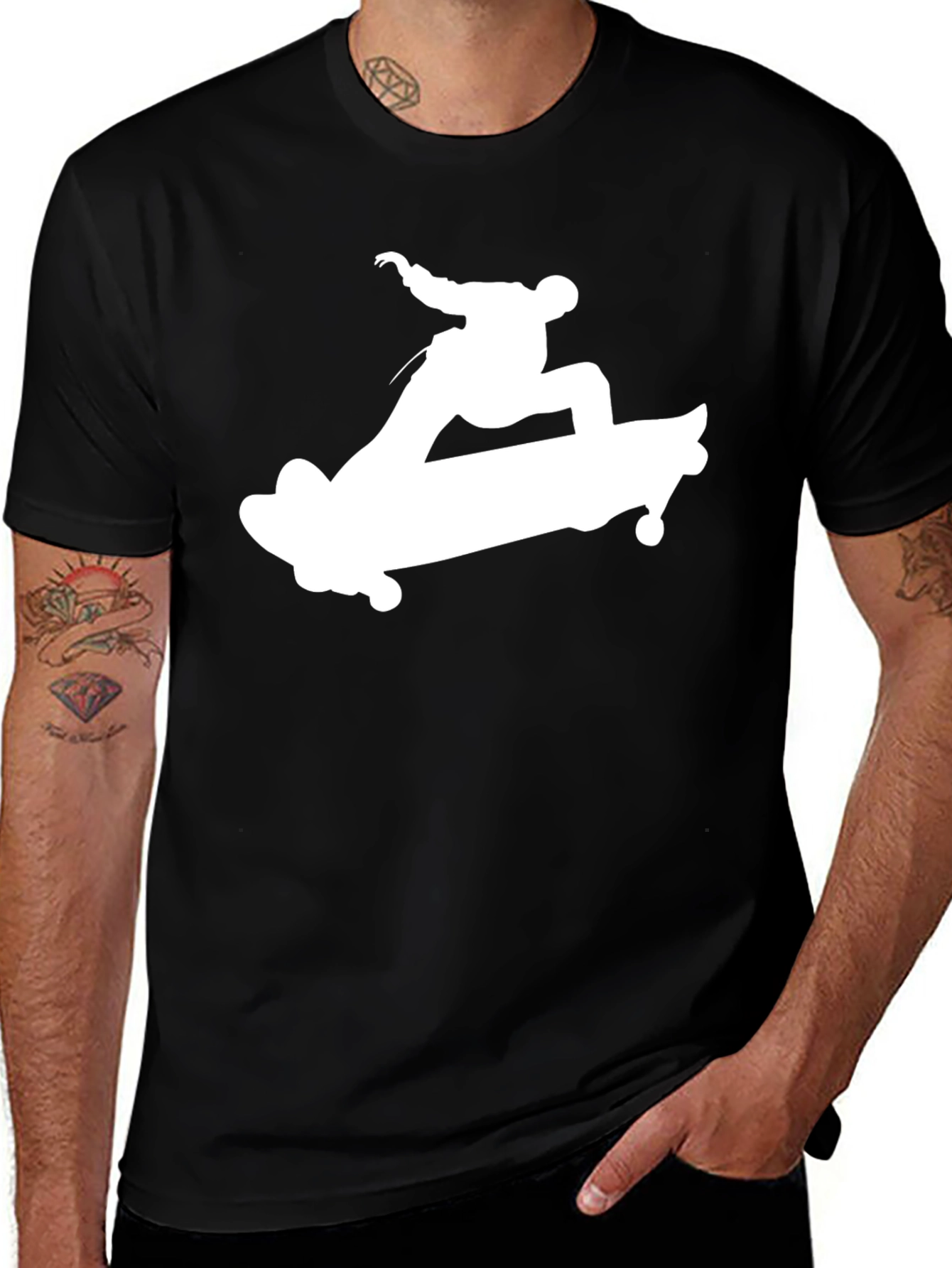 Skateboarder Graphic T-Shirt - Cool Casual Tee