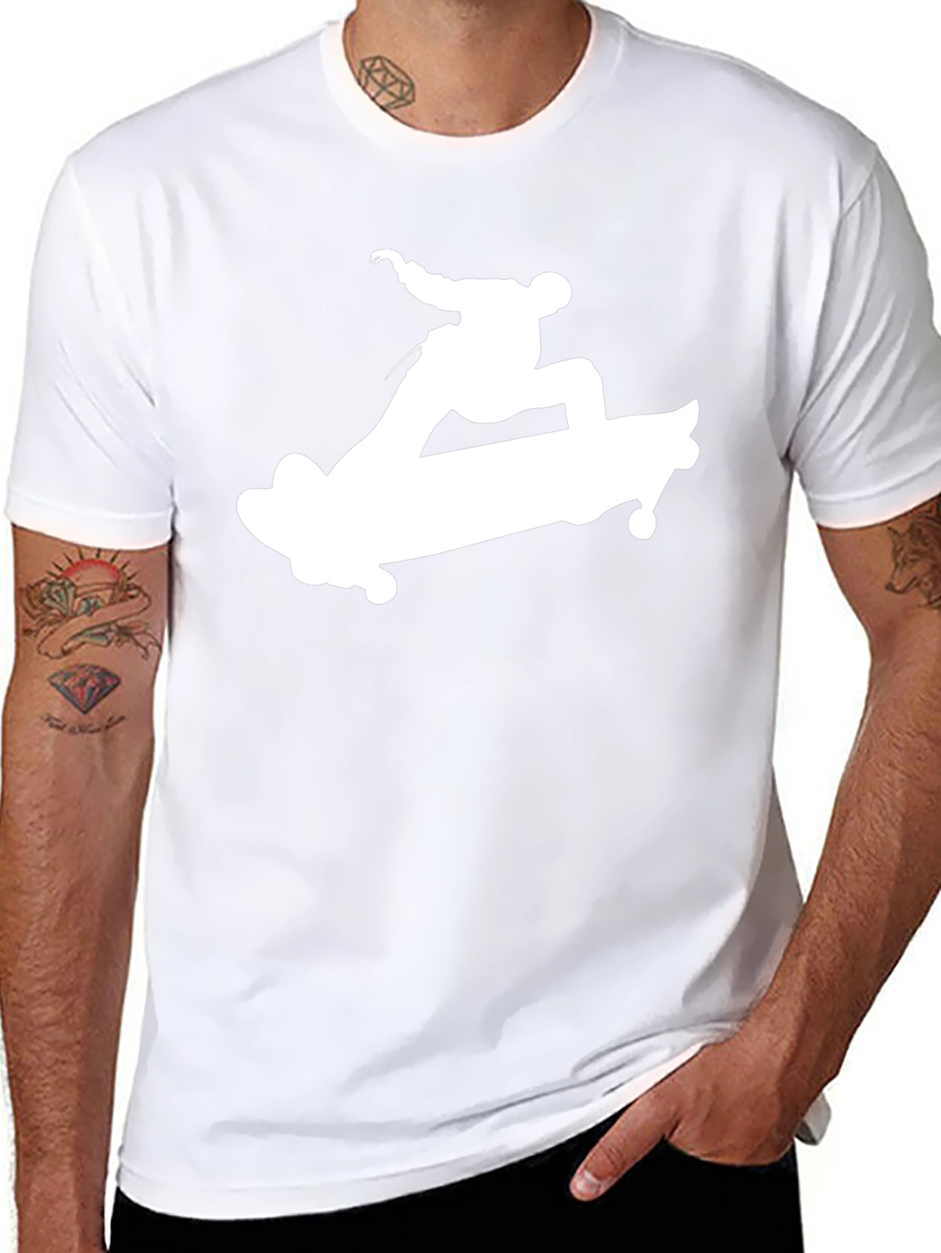 Skateboarder Graphic T-Shirt - Cool Casual Tee