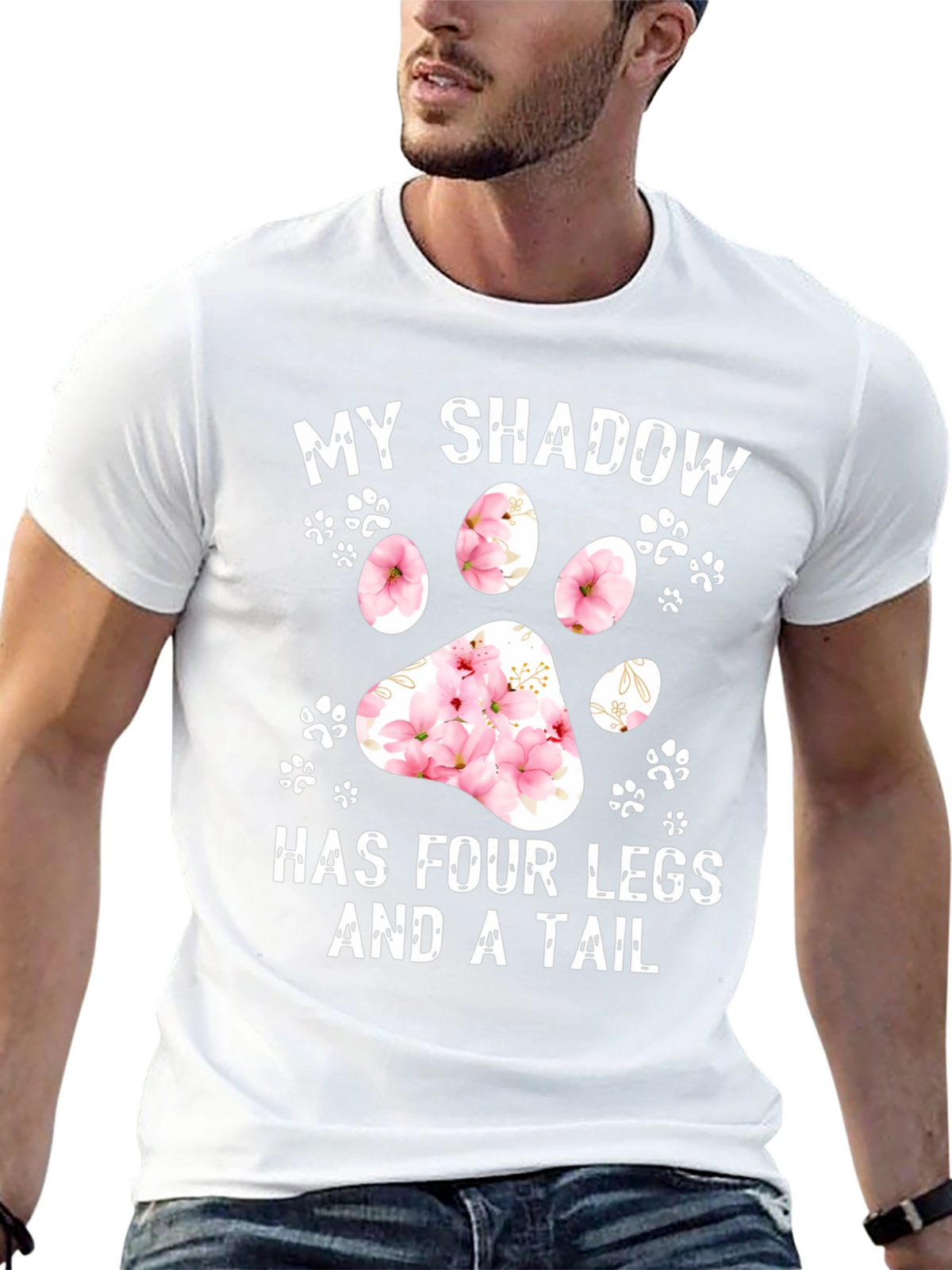 My Shadow Dog Paw Print Graphic Tee