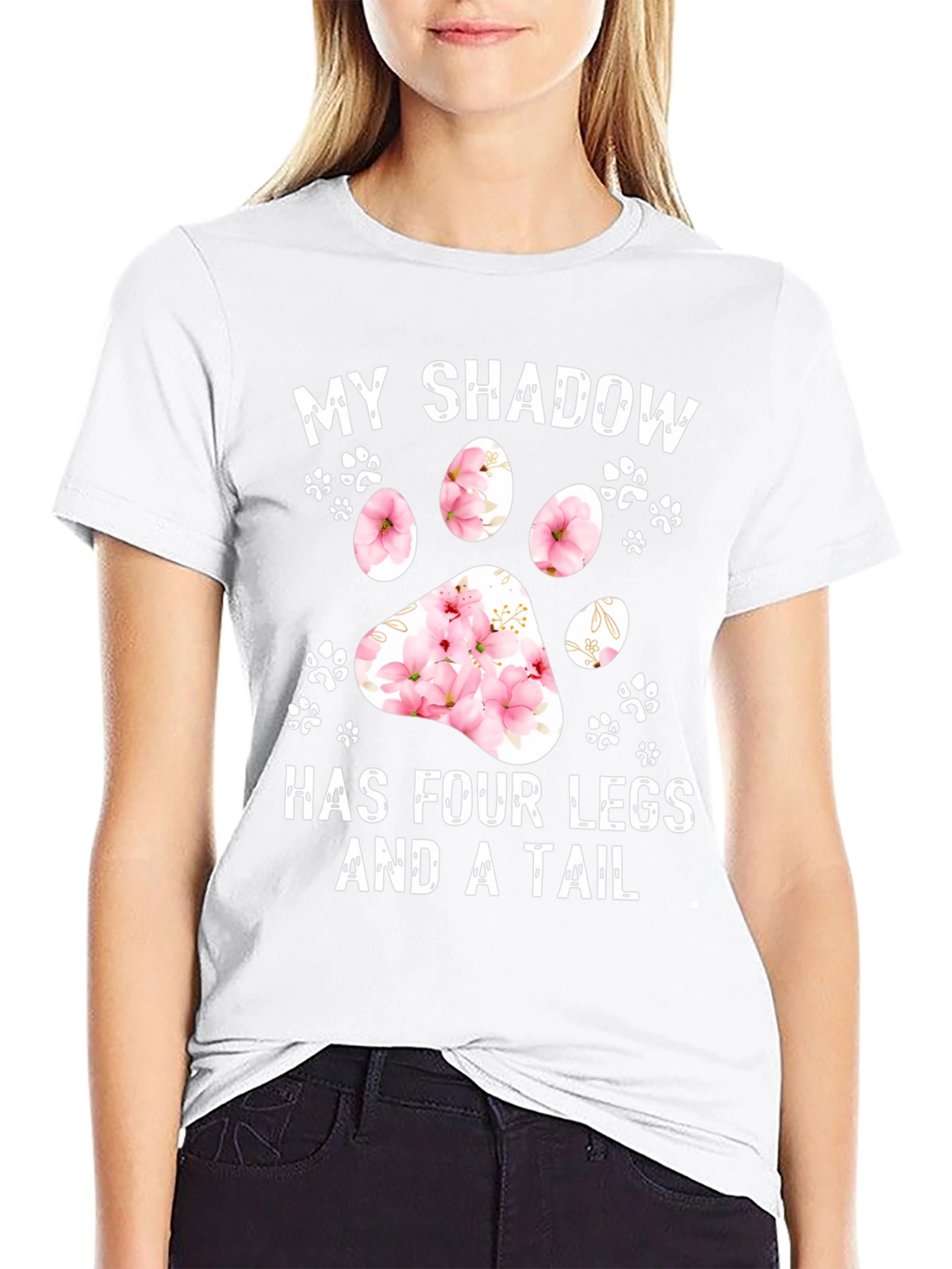 My Shadow Dog Paw Print Graphic Tee