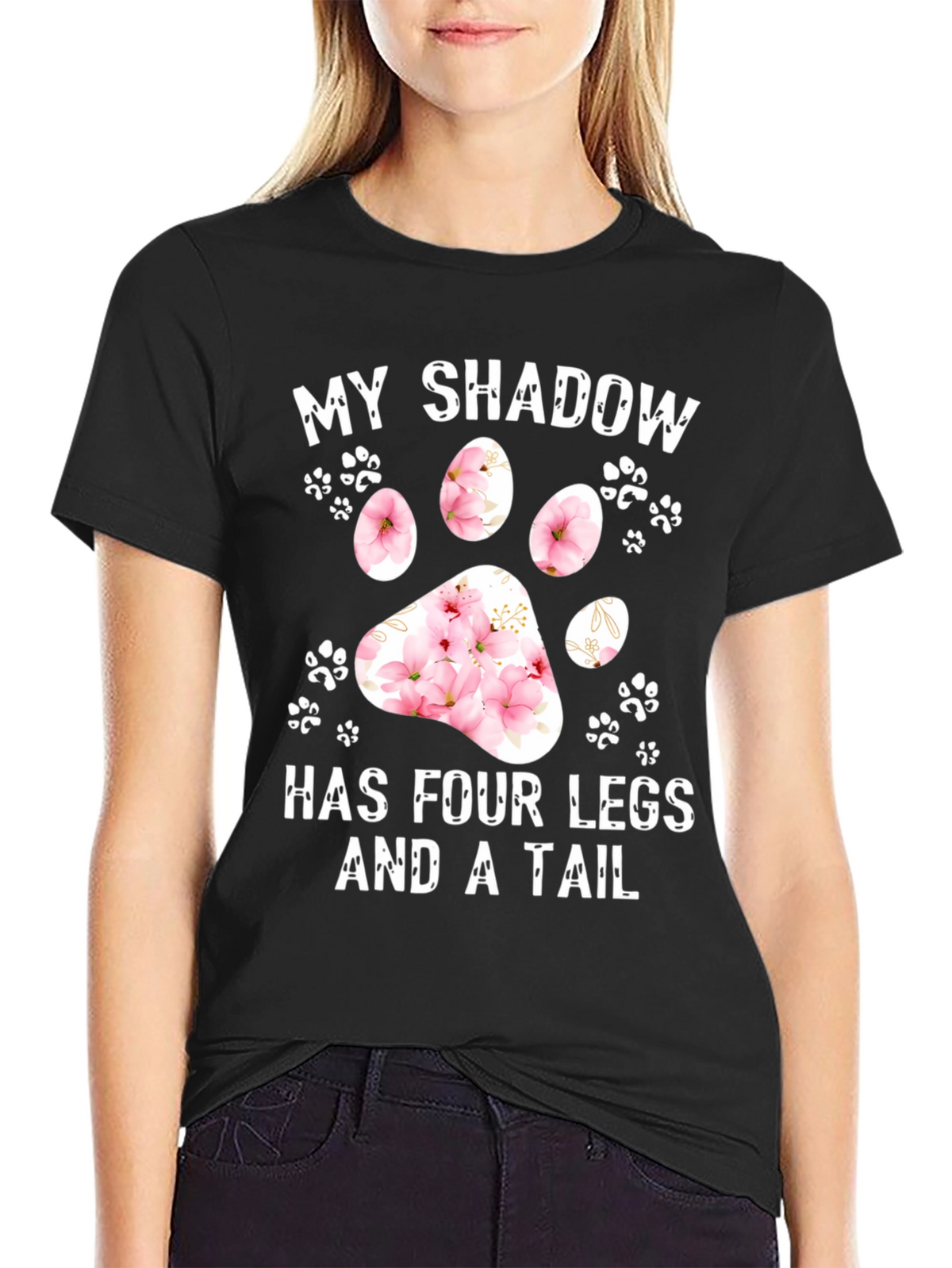 My Shadow Dog Paw Print Graphic Tee