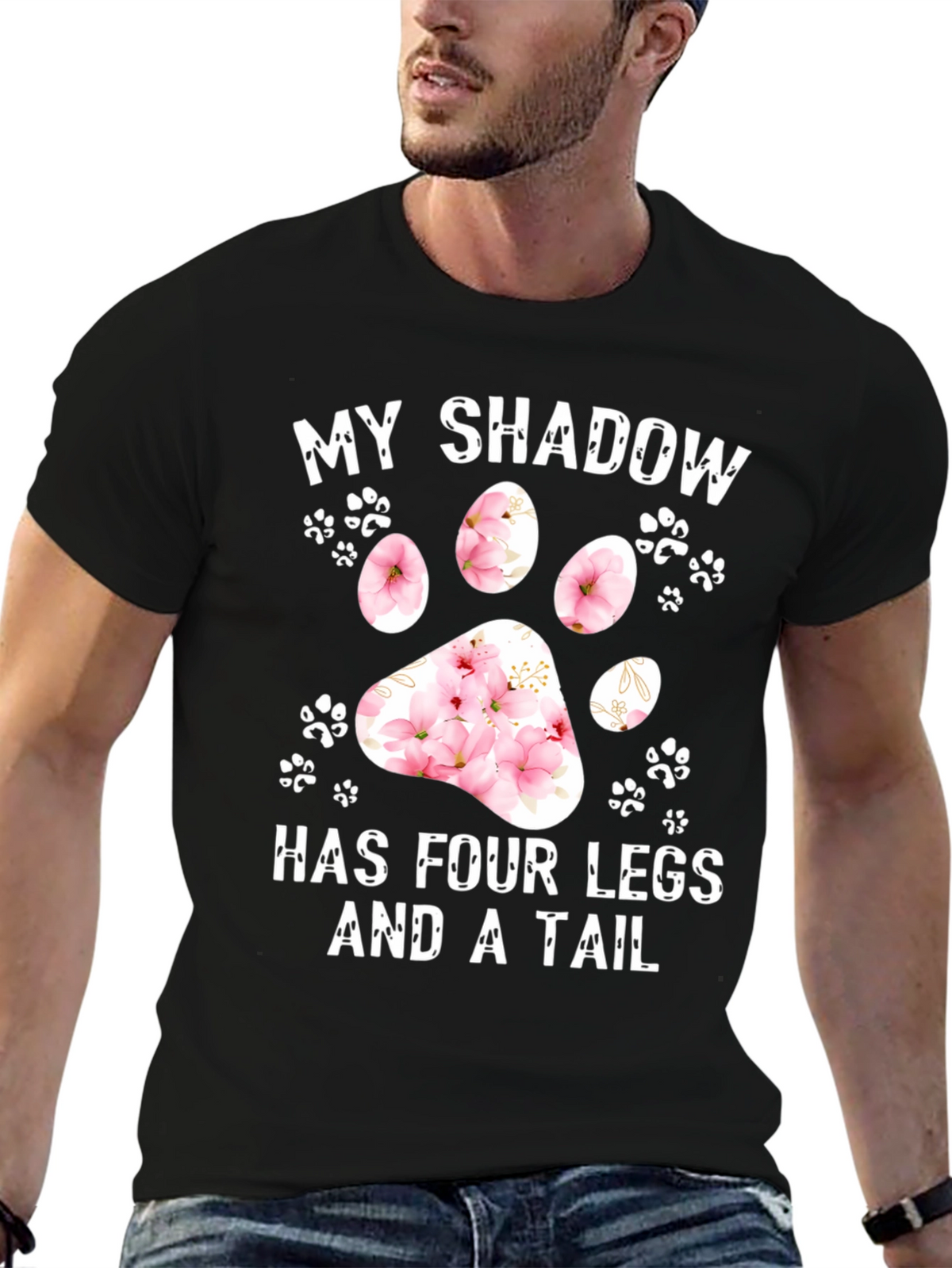 My Shadow Dog Paw Print Graphic Tee