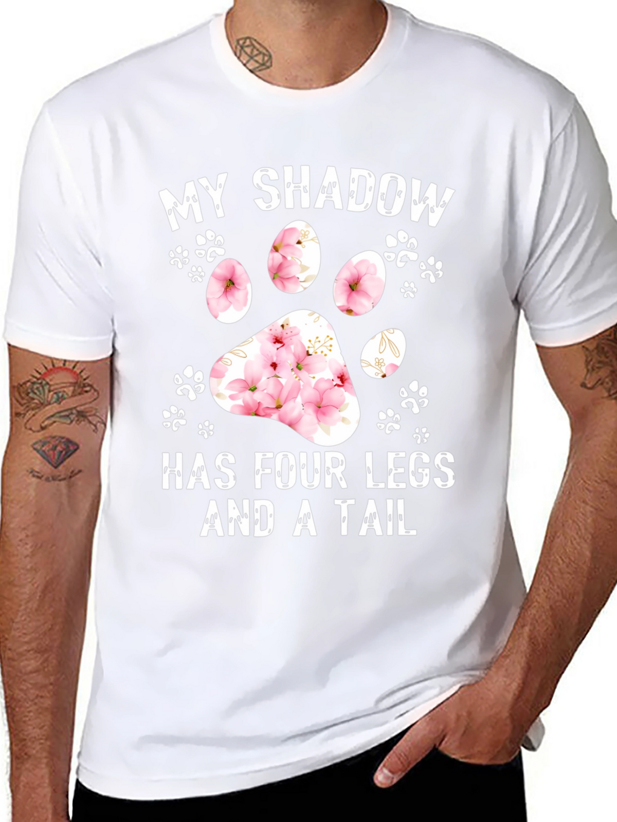 My Shadow Dog Paw Print Graphic Tee