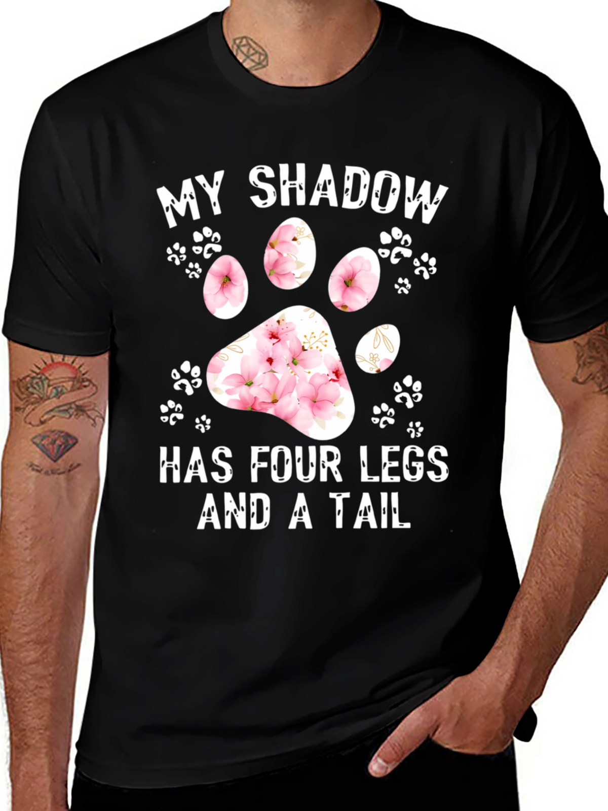My Shadow Dog Paw Print Graphic Tee