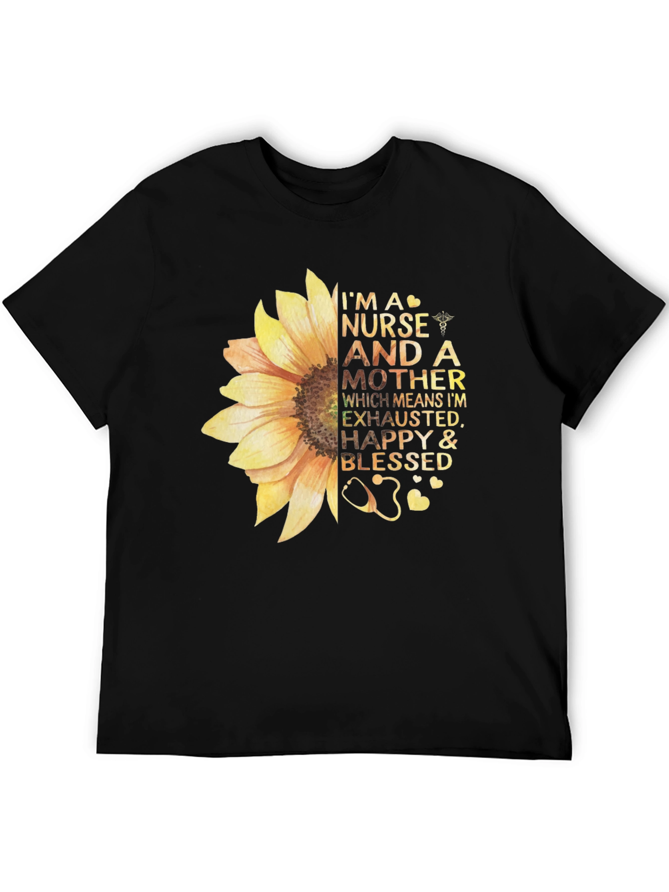 Nurse and Mother Sunflower Graphic T-Shirt