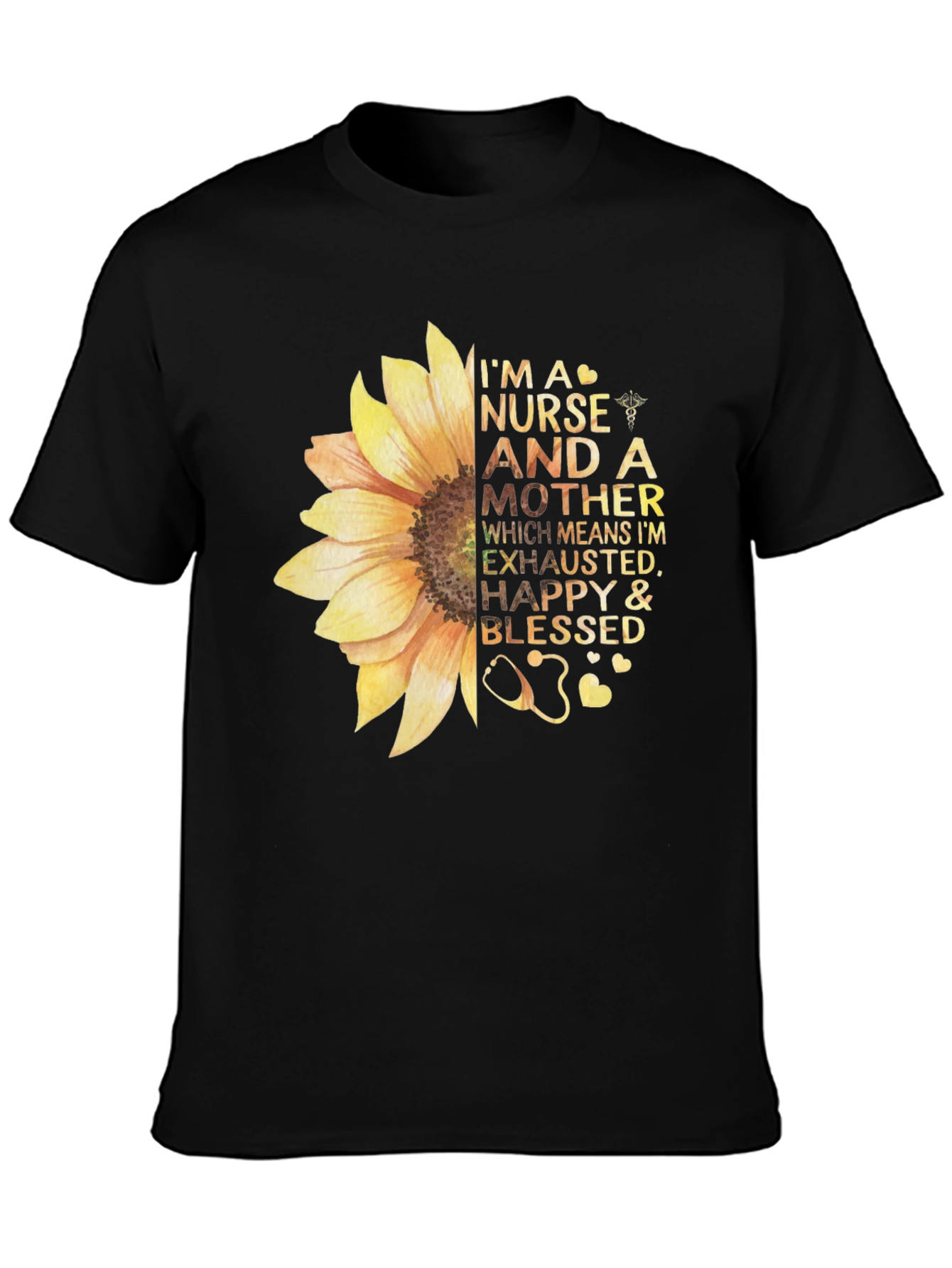Nurse and Mother Sunflower Graphic T-Shirt