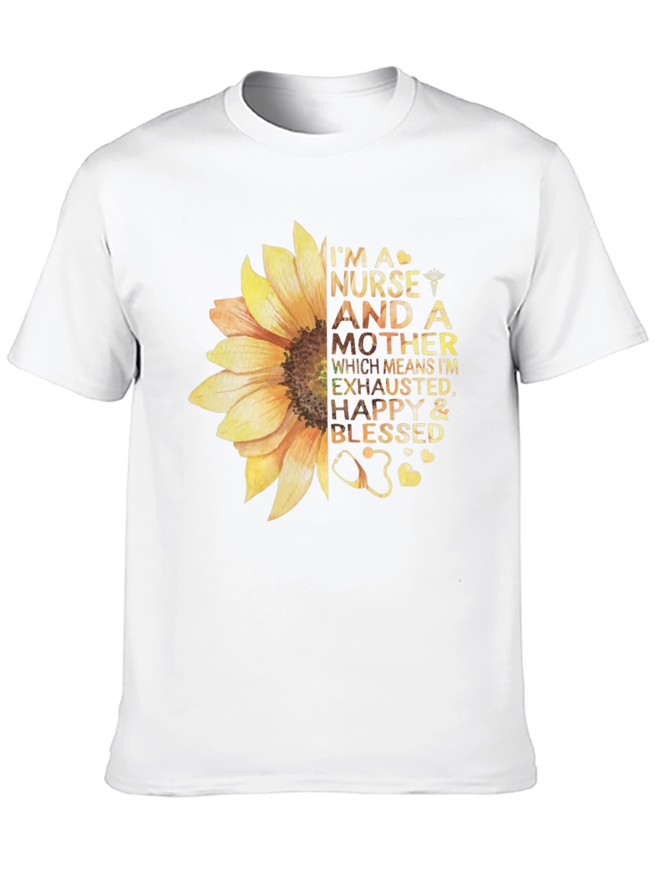 Nurse and Mother Sunflower Graphic T-Shirt