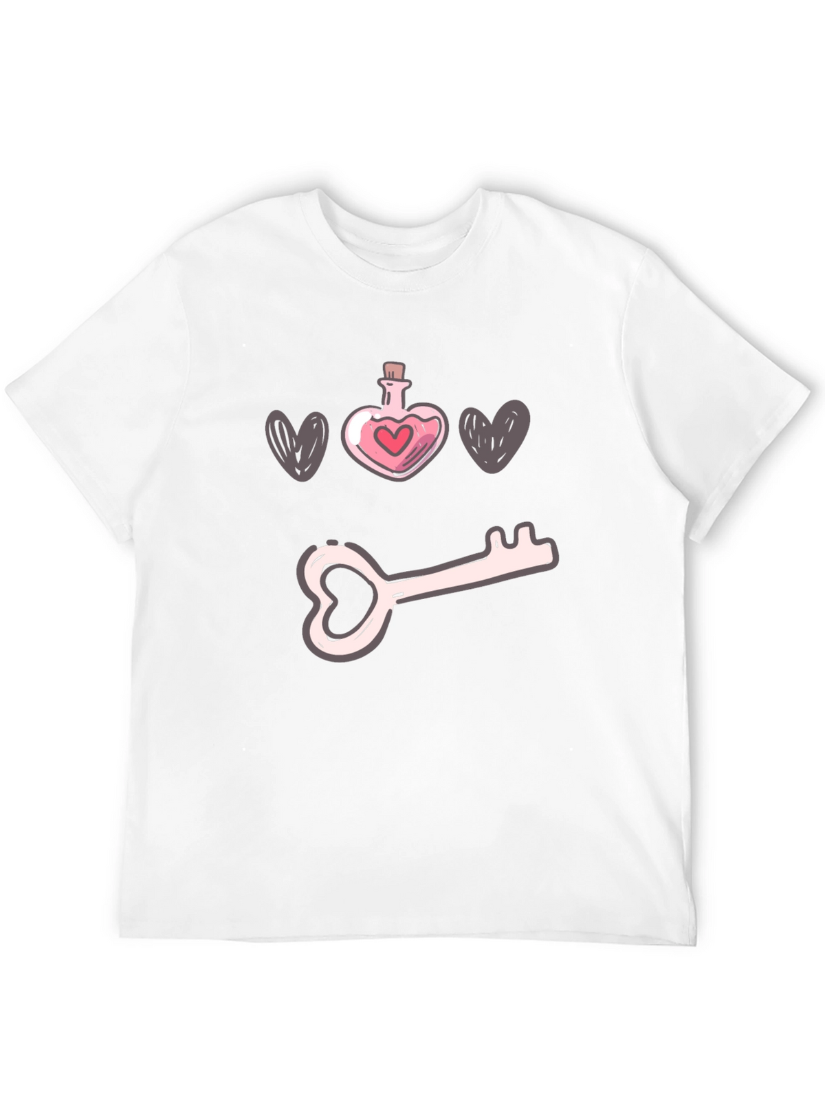 Heart Potion Key T-Shirt - Love Unlock Tee