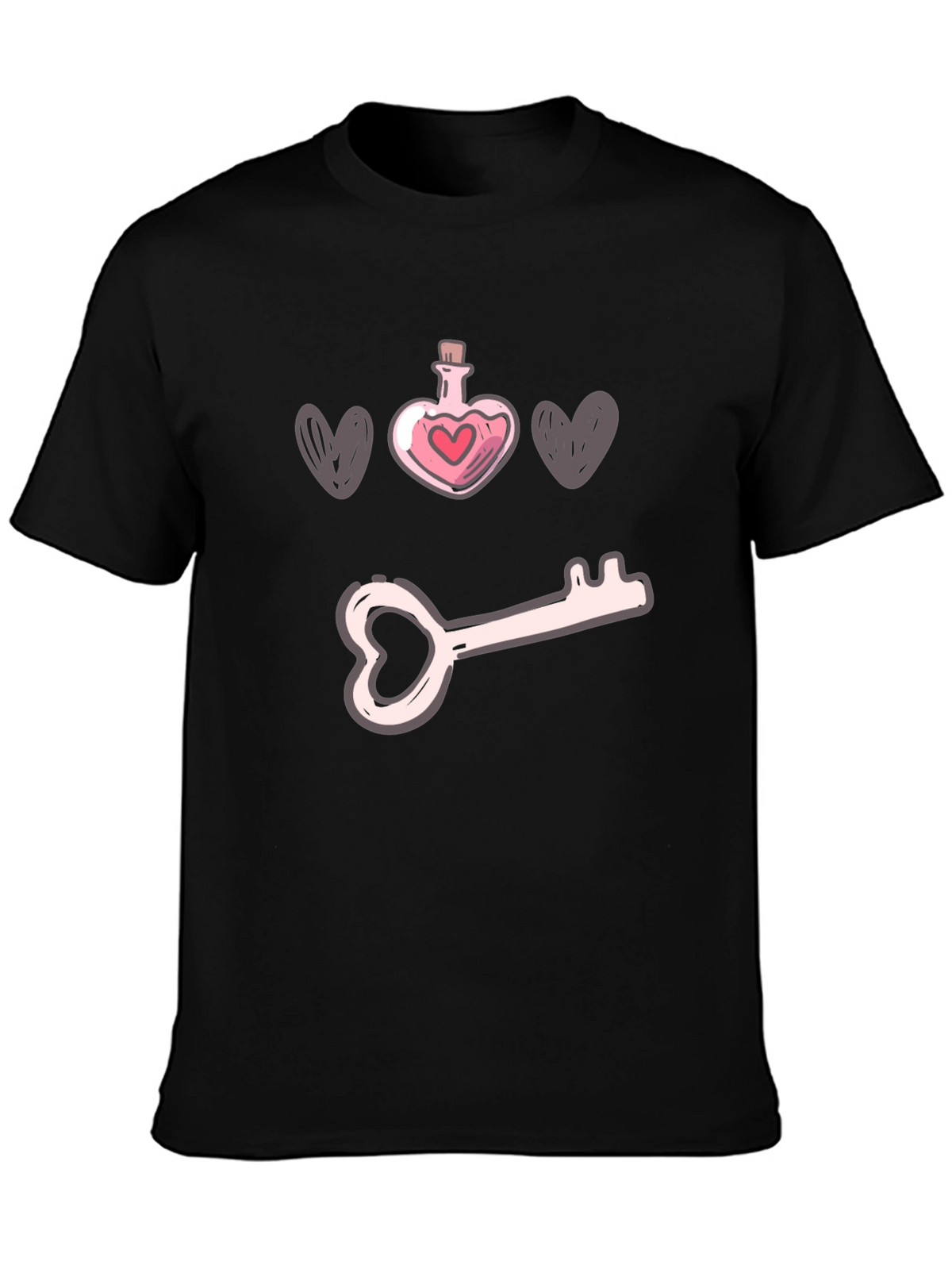 Heart Potion Key T-Shirt - Love Unlock Tee