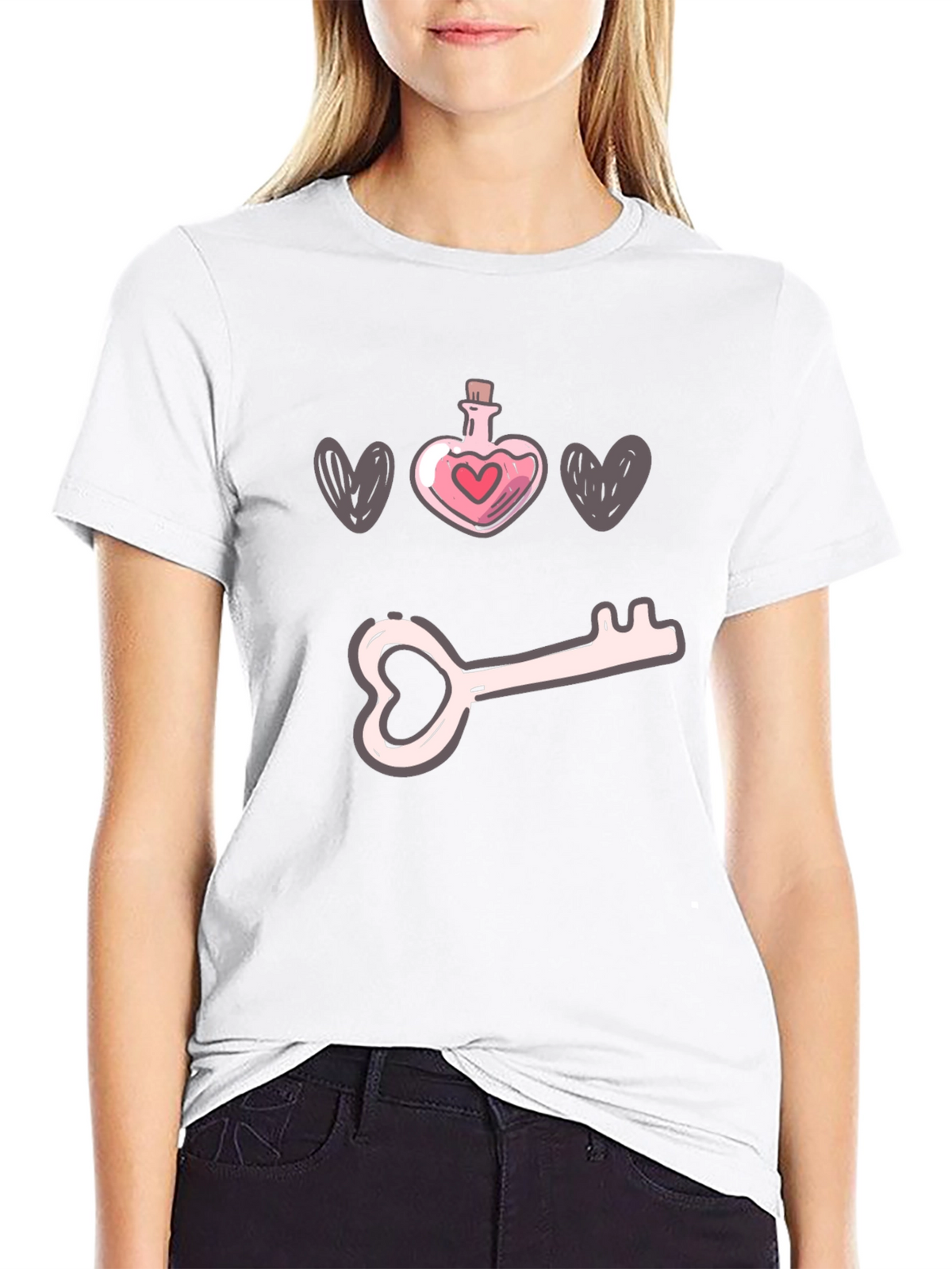 Heart Potion Key T-Shirt - Love Unlock Tee