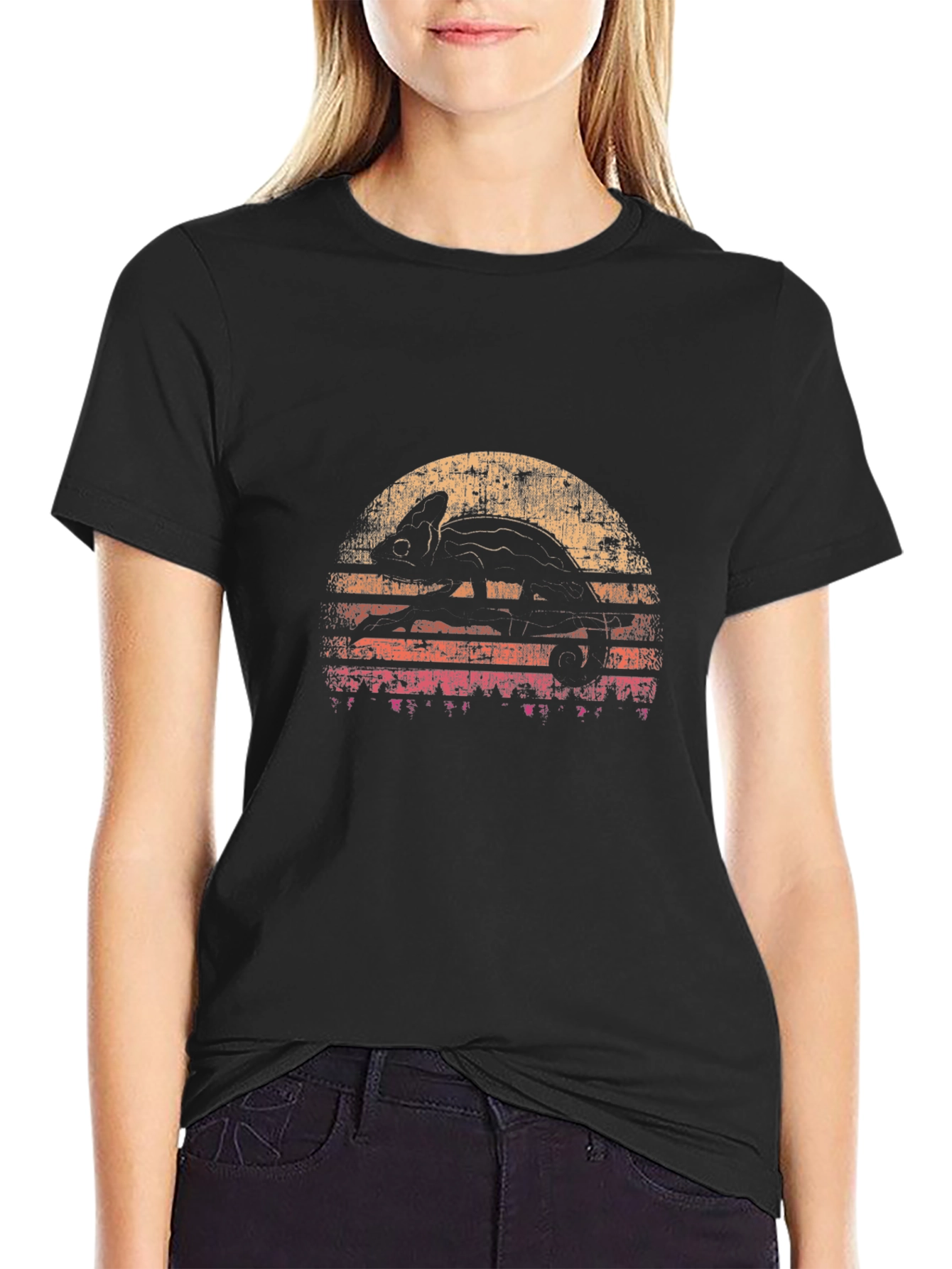 Retro Chameleon Graphic Tee