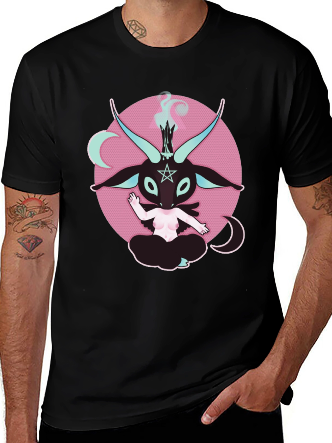Baphomet Graphic T-Shirt - Black