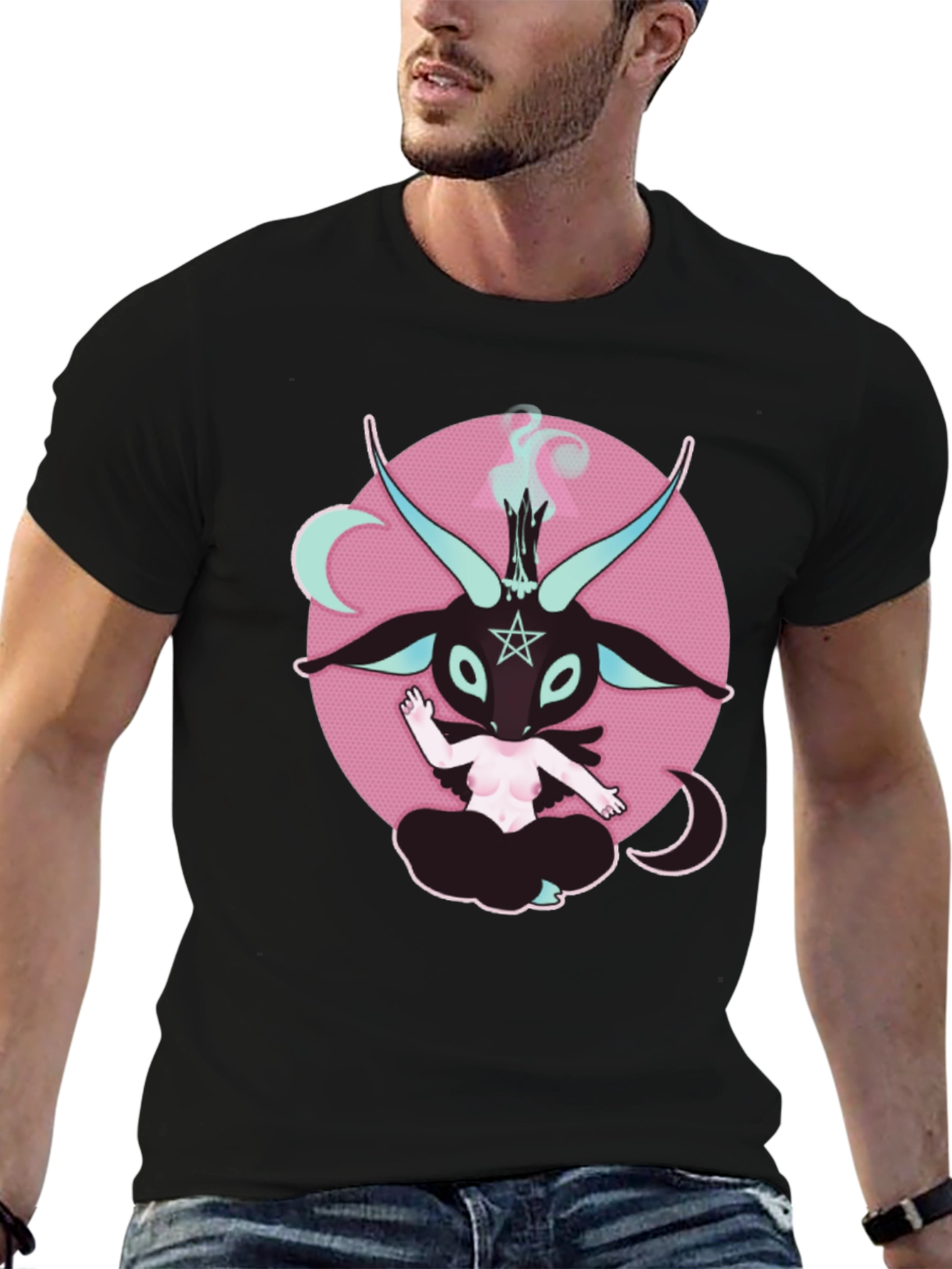 Baphomet Graphic T-Shirt - Black