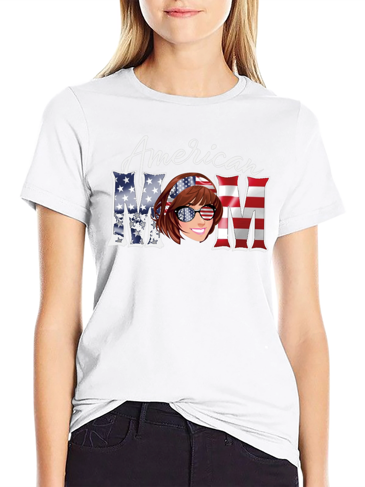 American Mom T-Shirt - Patriotic Design