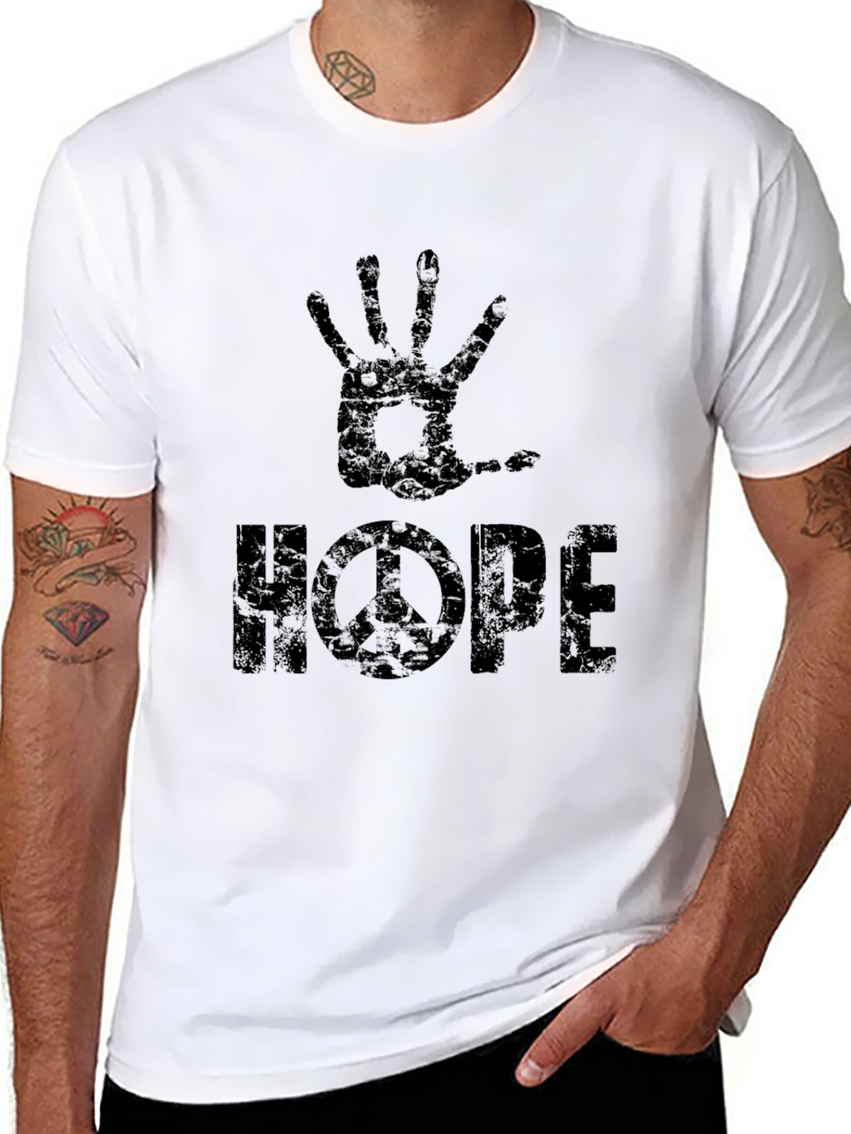 HOPE Peace Symbol Graphic T-Shirt