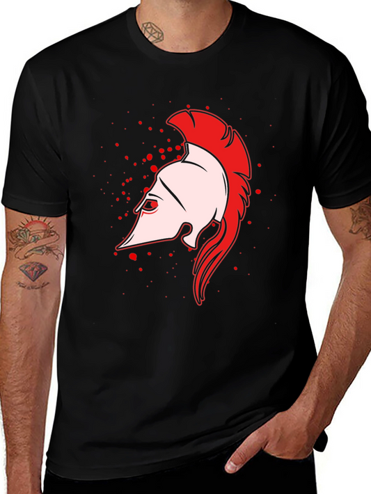 Spartan Helmet Graphic Black T-Shirt