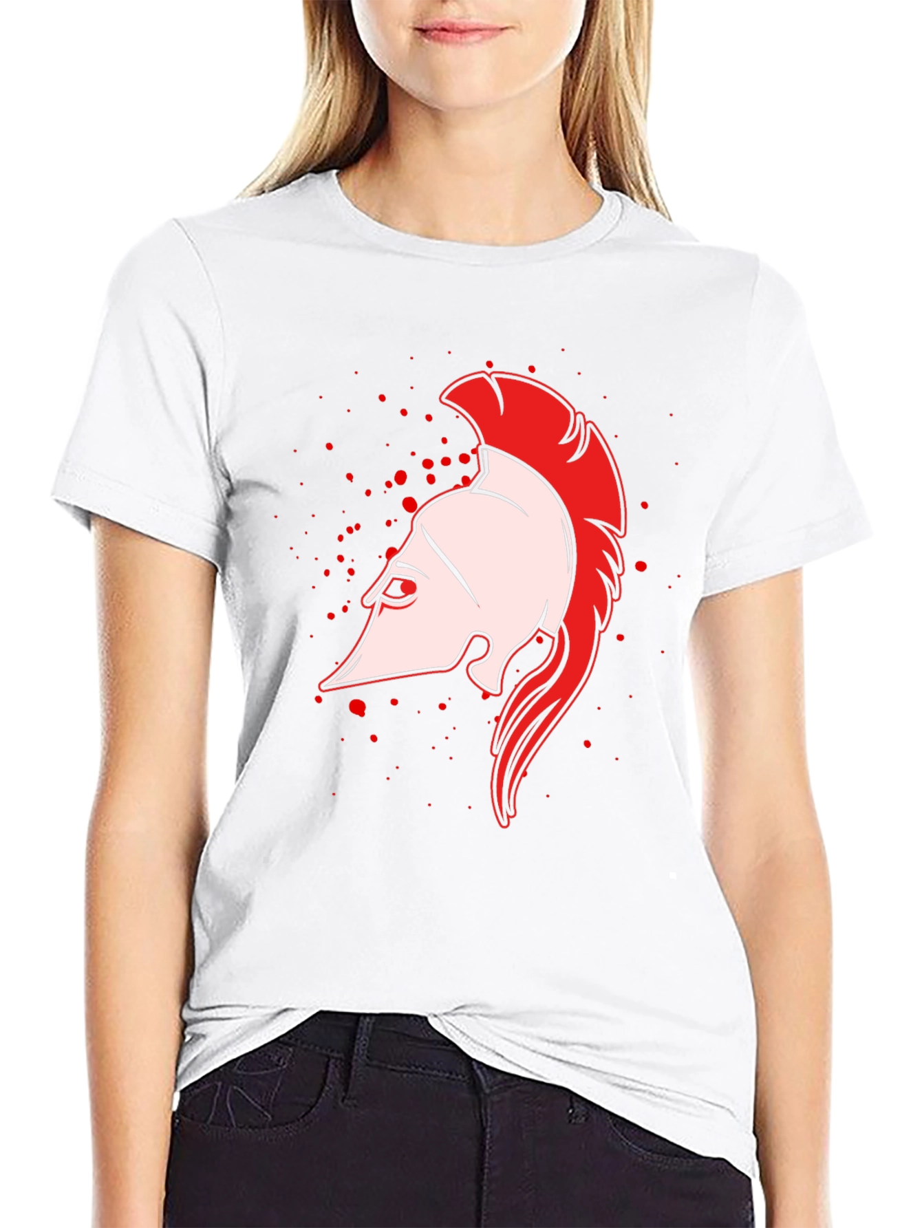 Spartan Helmet Graphic Black T-Shirt