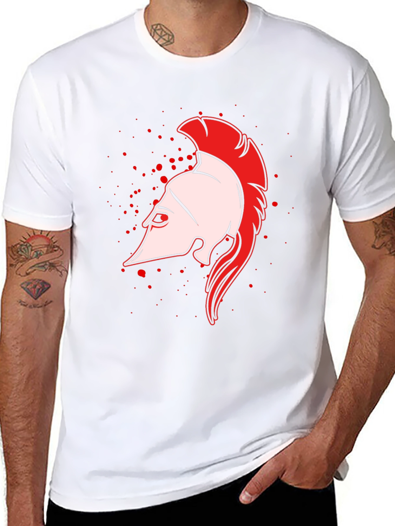 Spartan Helmet Graphic Black T-Shirt