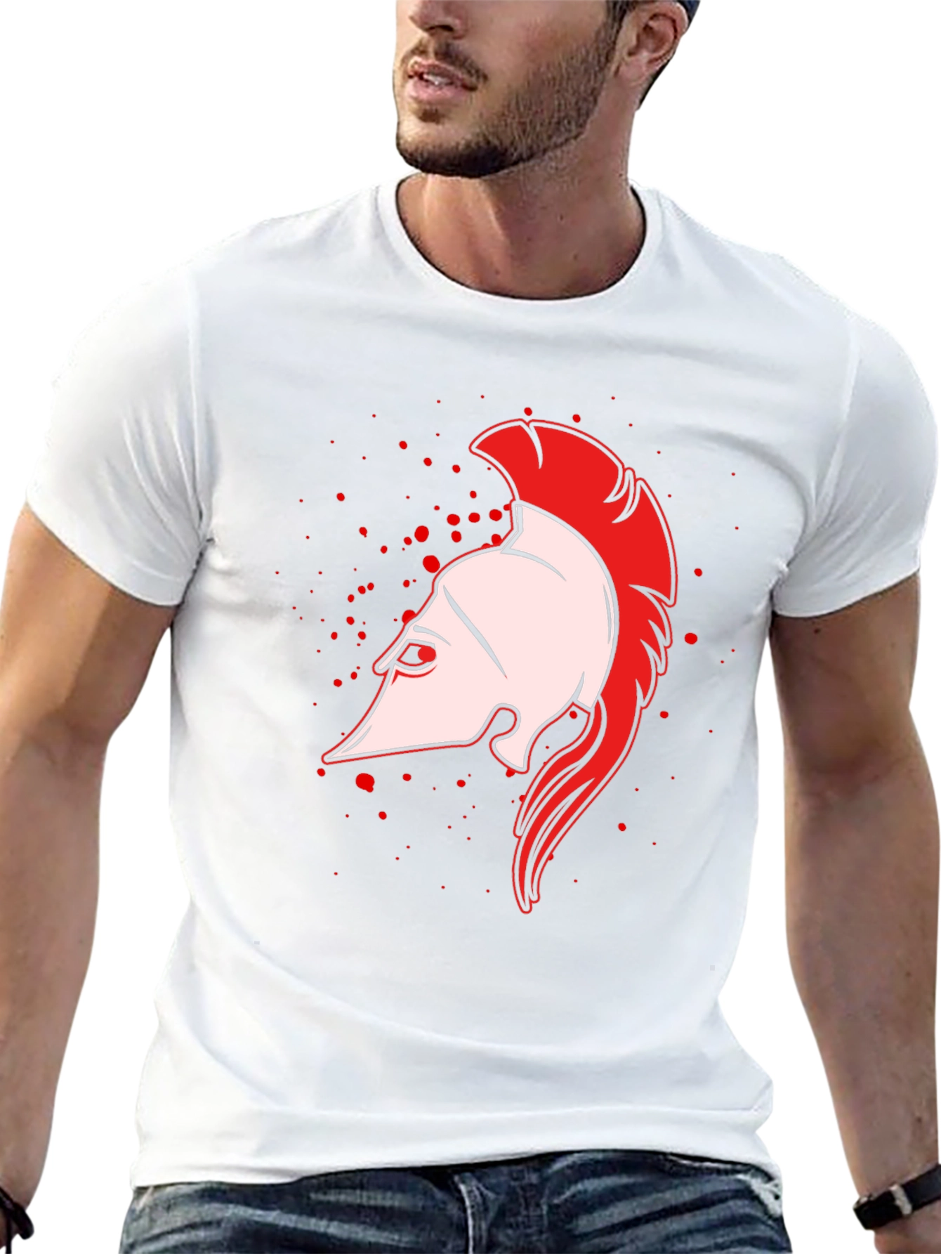 Spartan Helmet Graphic Black T-Shirt