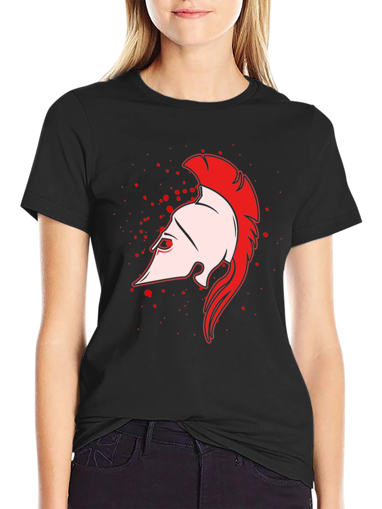 Spartan Helmet Graphic Black T-Shirt