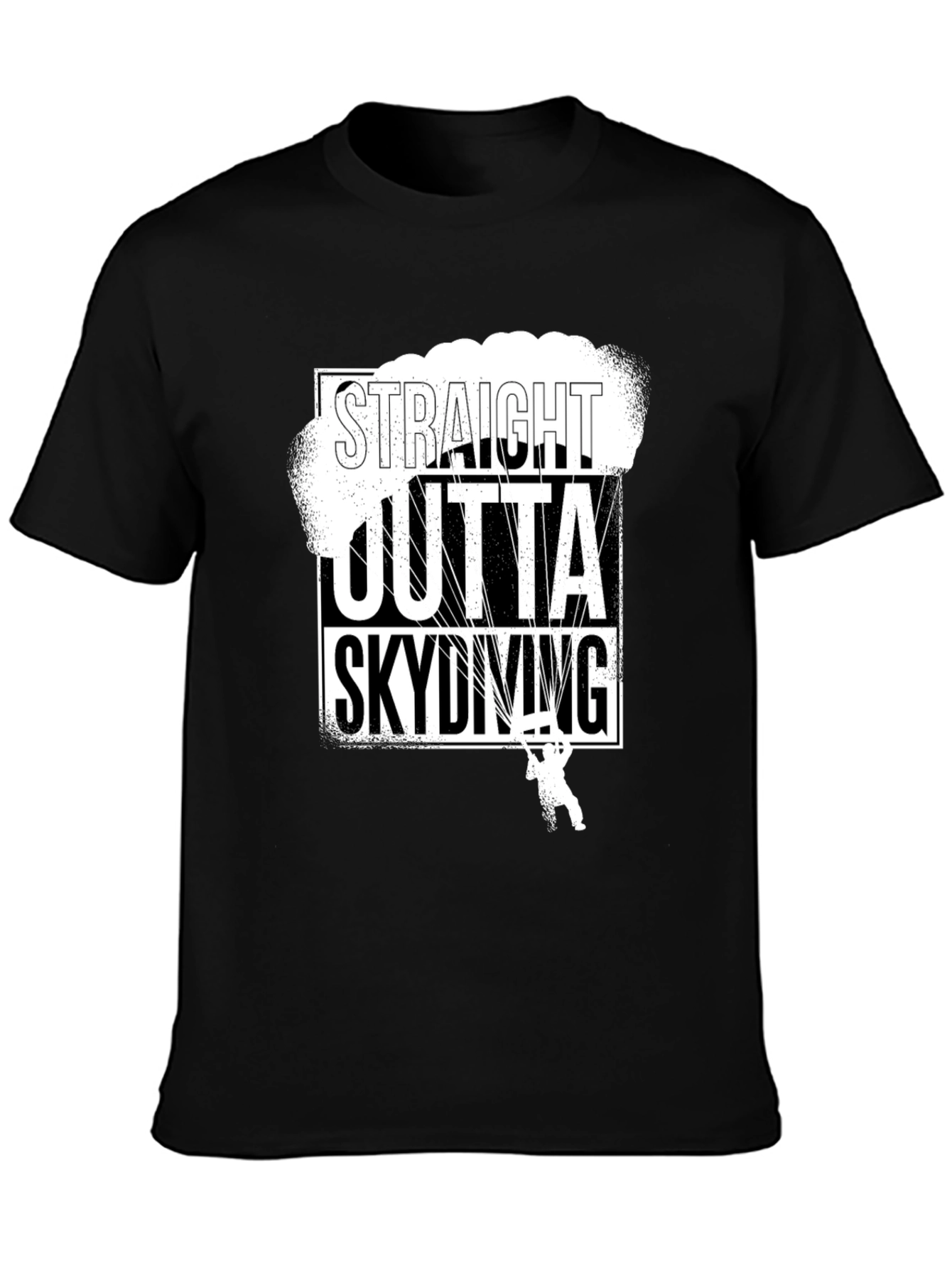 Straight Outta Skydiving Black T-Shirt