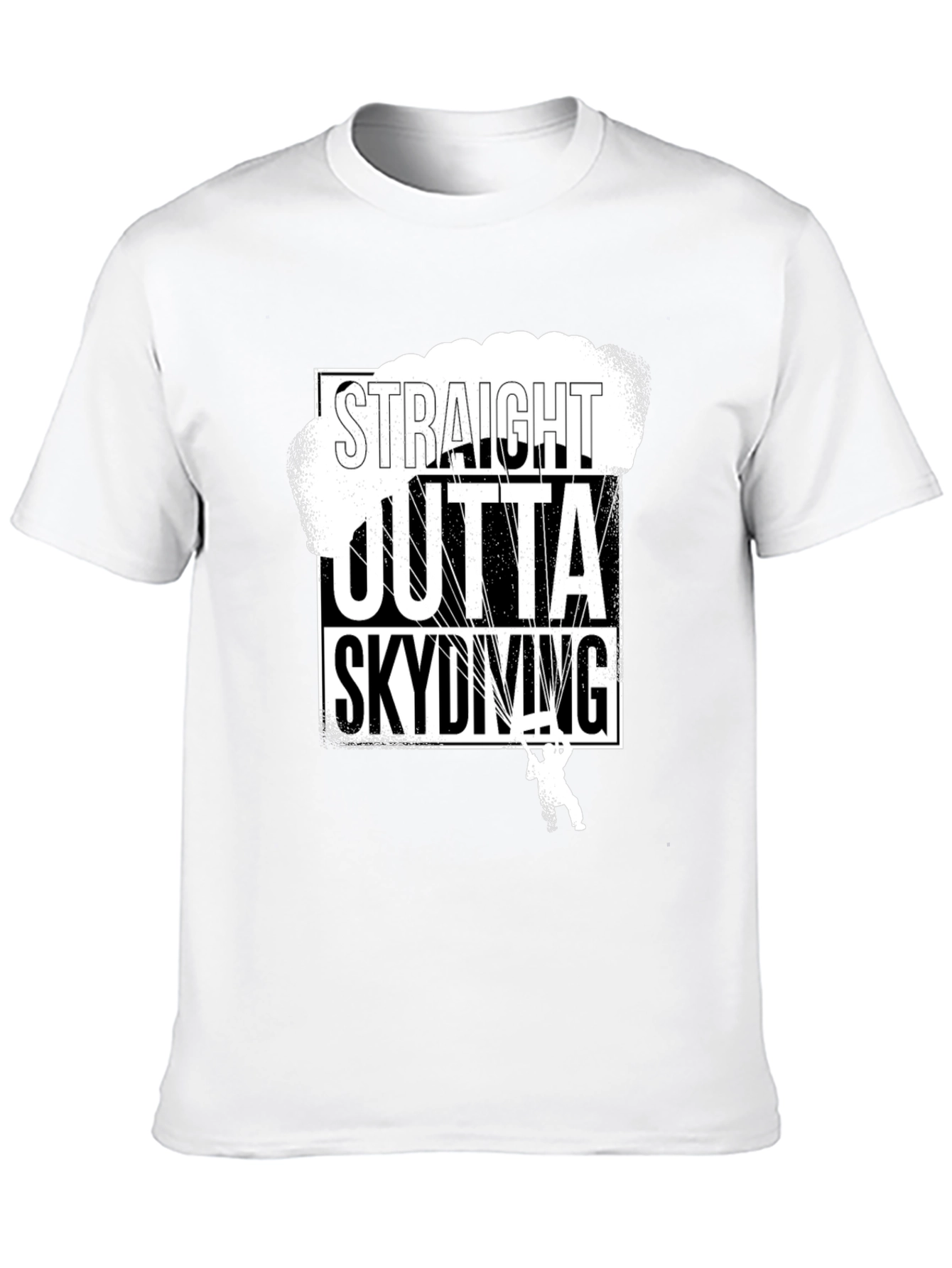 Straight Outta Skydiving Black T-Shirt