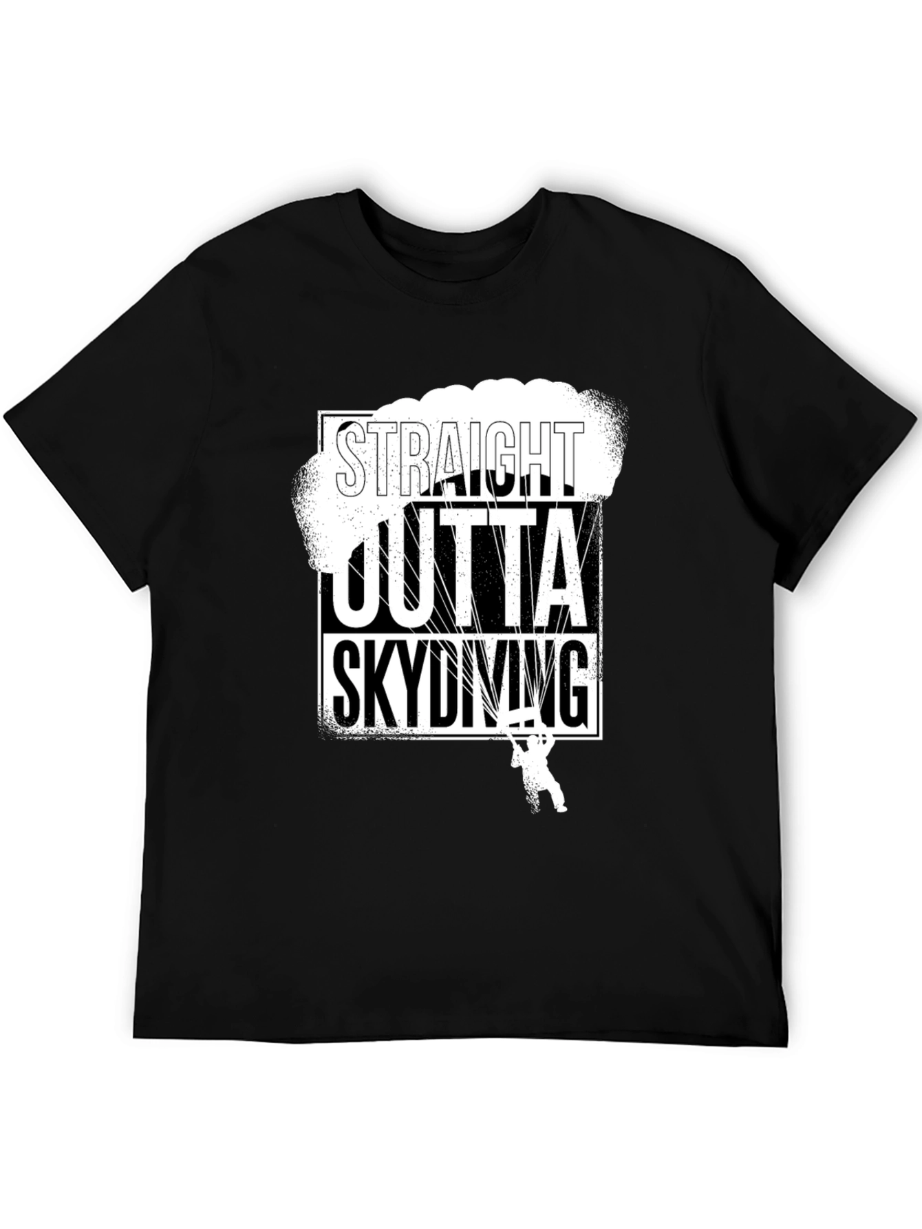 Straight Outta Skydiving Black T-Shirt