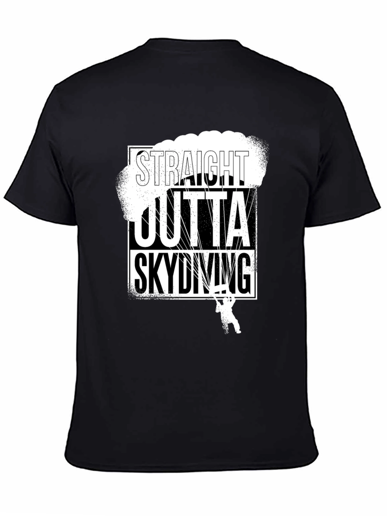 Straight Outta Skydiving Black T-Shirt