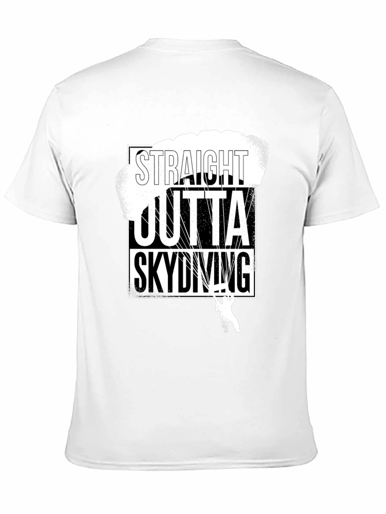 Straight Outta Skydiving Black T-Shirt