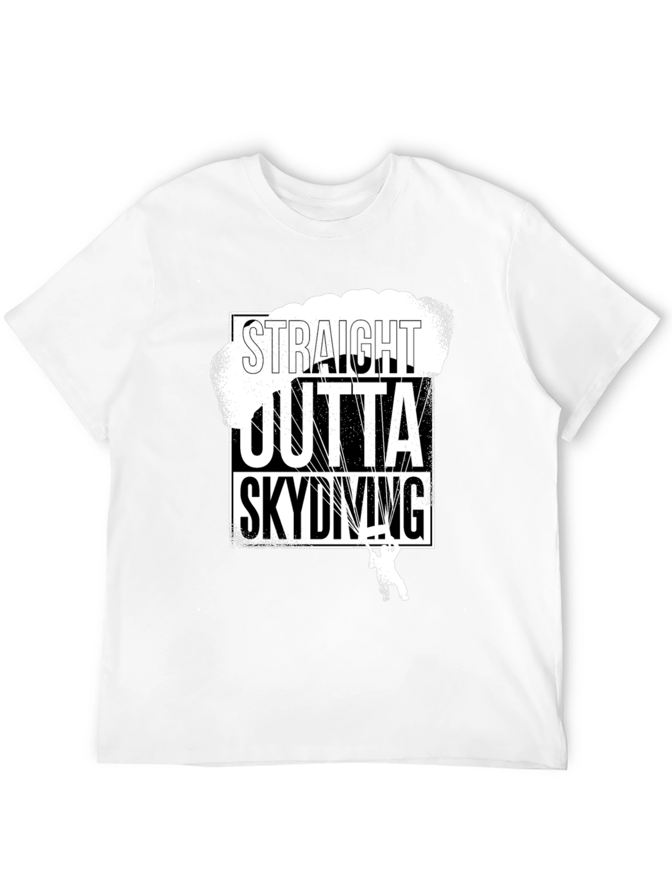 Straight Outta Skydiving Black T-Shirt
