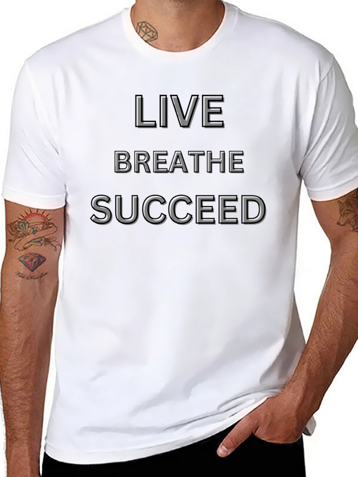 Live Breathe Succeed Graphic Tee - Classic Black