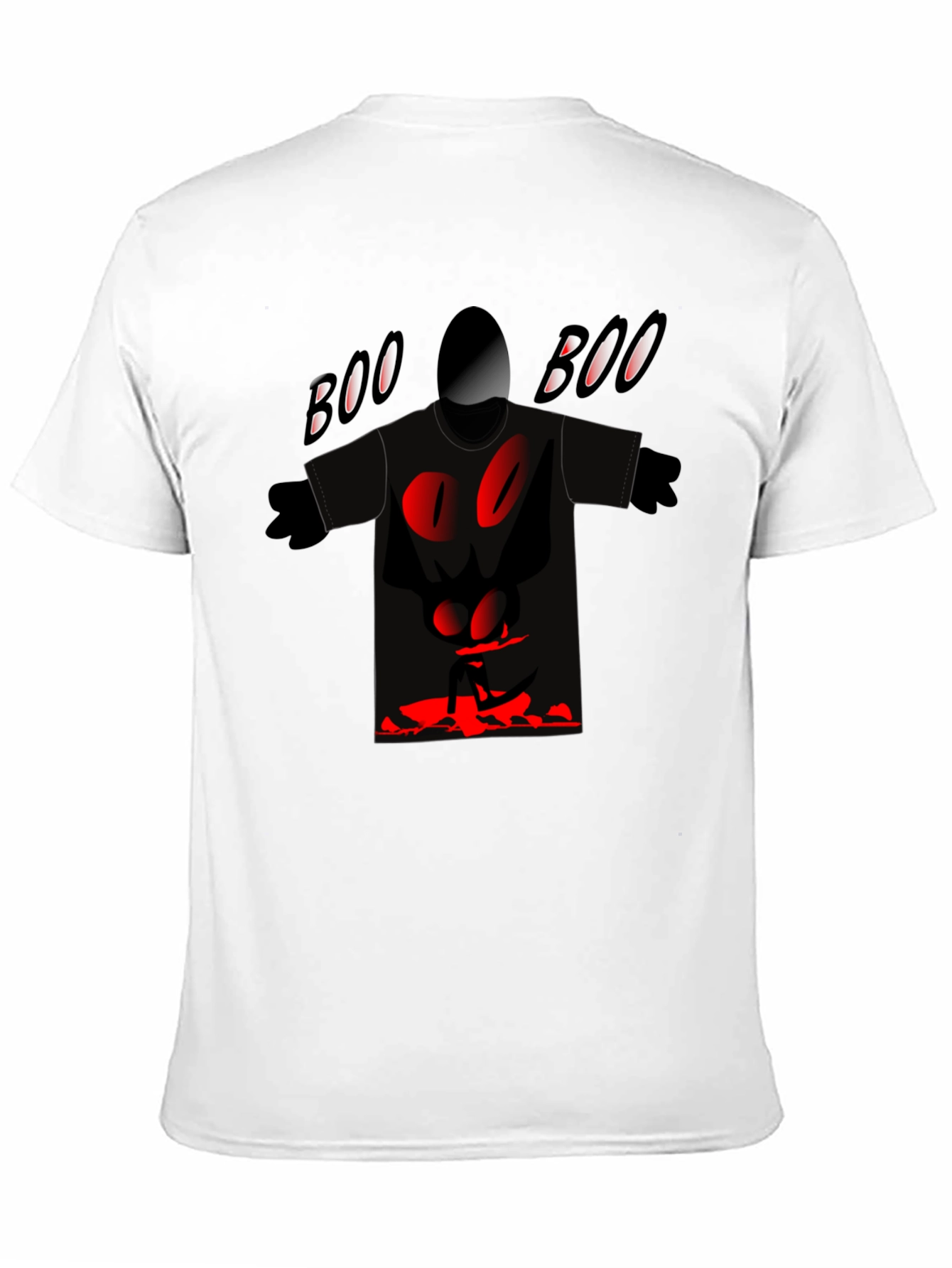 Spooky Boo Graphic Tee - Black Cotton Blend