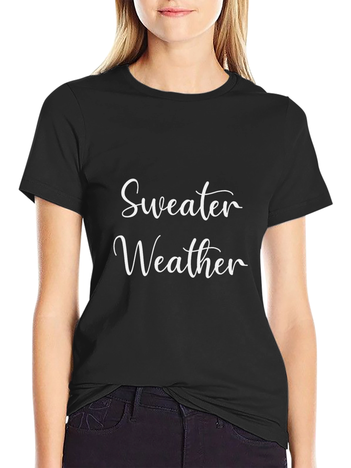 Sweater Weather Graphic Tee - Black