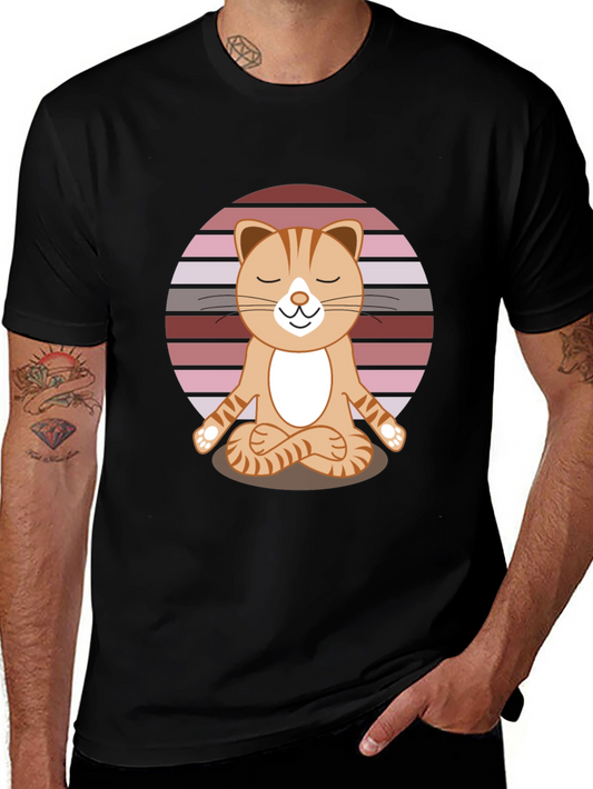 Yoga Cat T-Shirt - Meditating Feline Tee