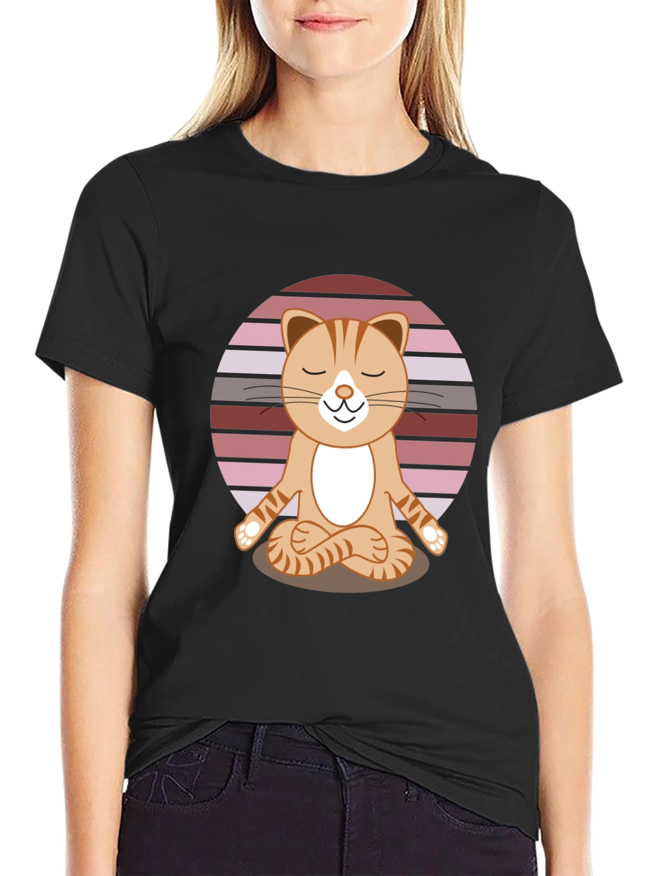 Yoga Cat T-Shirt - Meditating Feline Tee