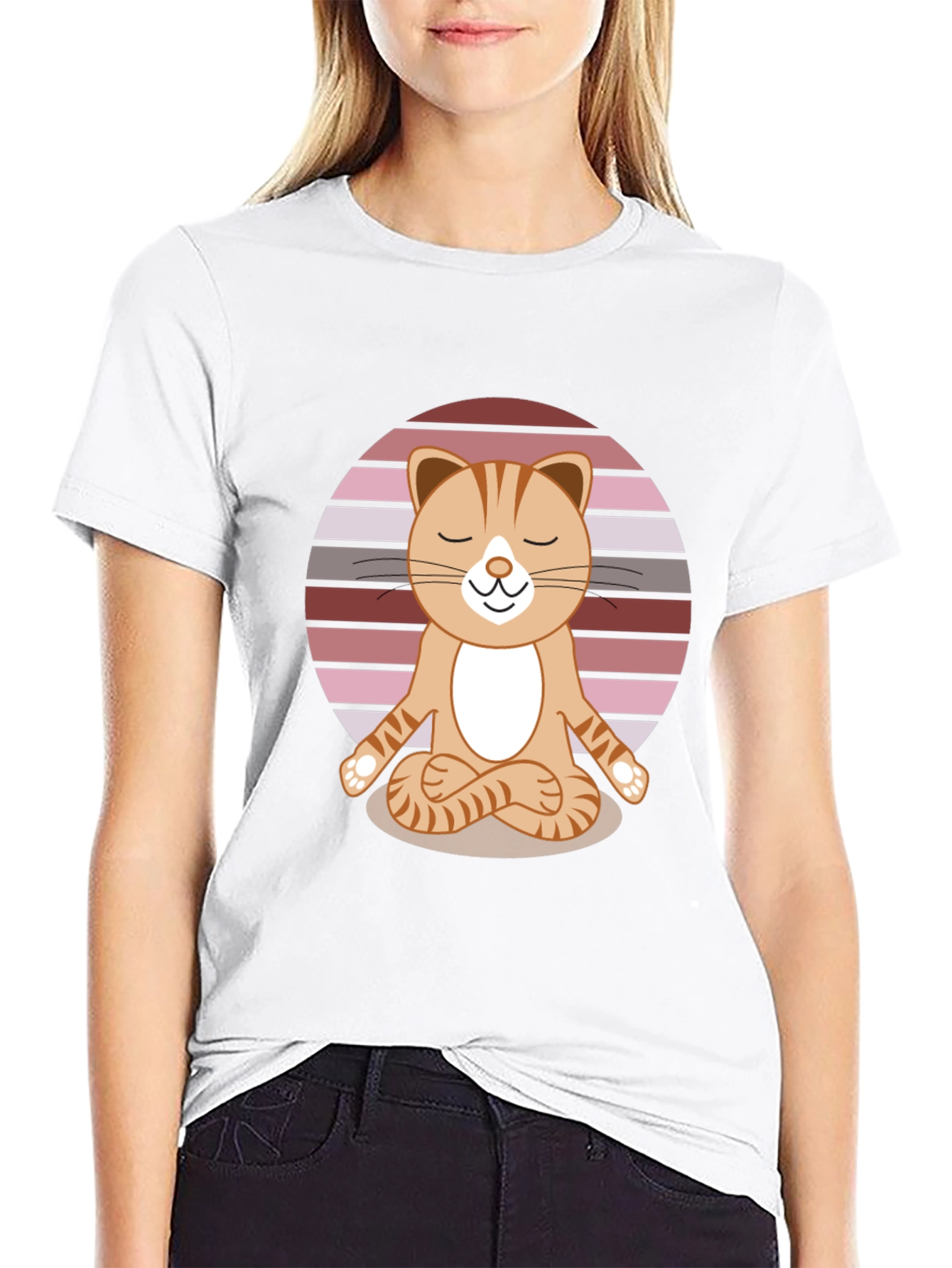 Yoga Cat T-Shirt - Meditating Feline Tee