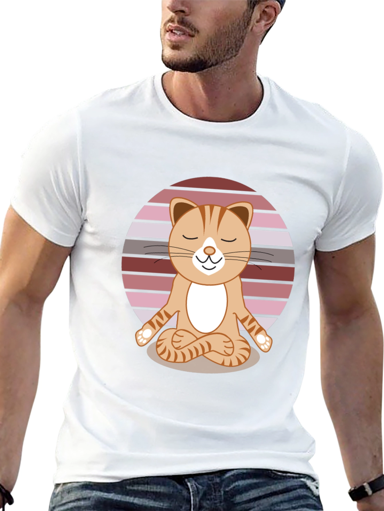 Yoga Cat T-Shirt - Meditating Feline Tee