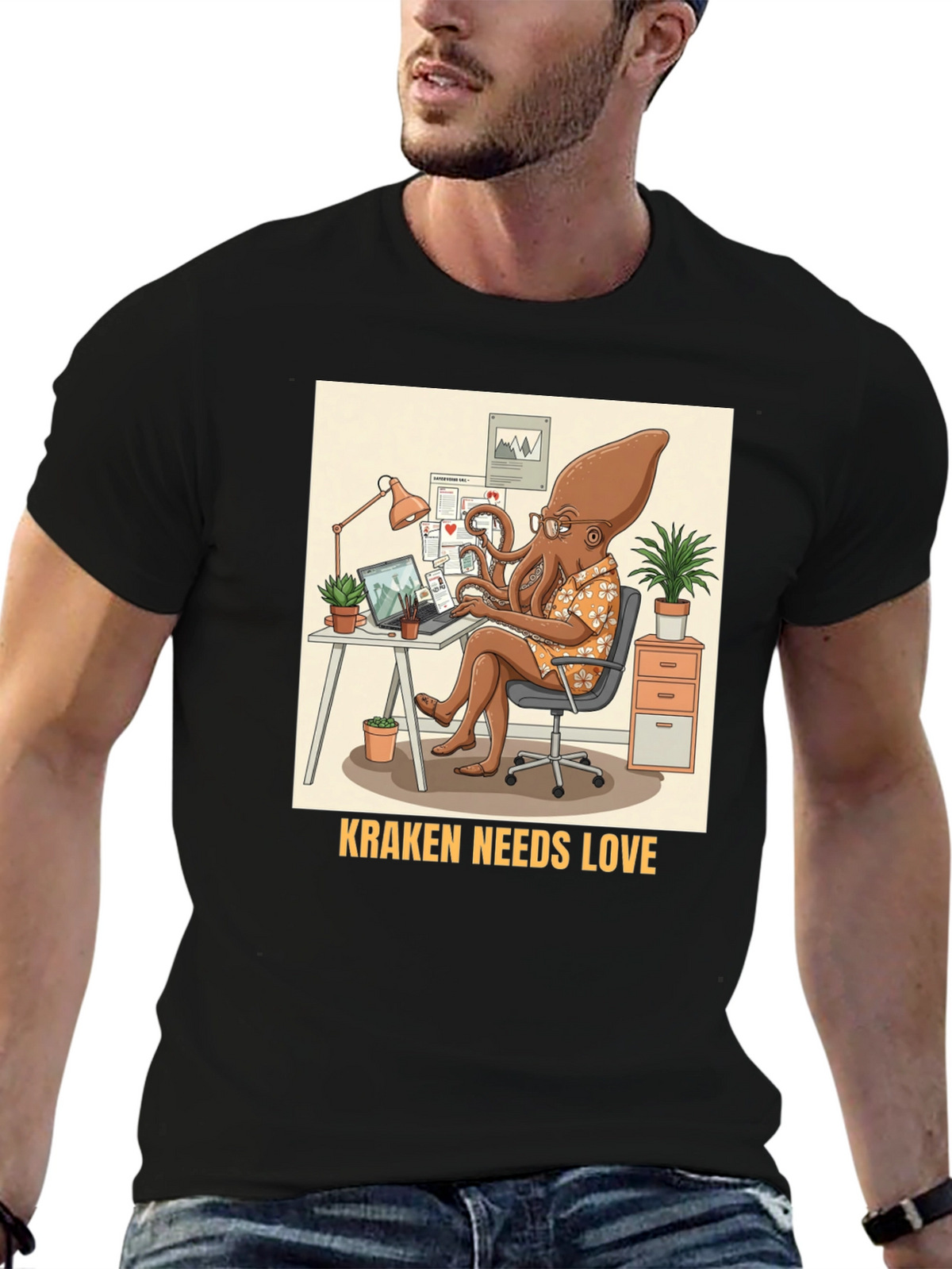 Kraken Needs Love T-Shirt - Office Edition