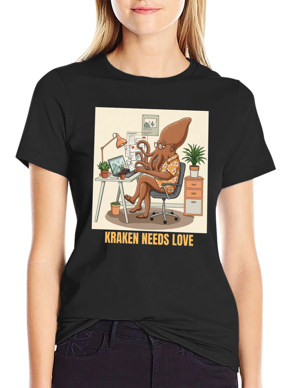 Kraken Needs Love T-Shirt - Office Edition