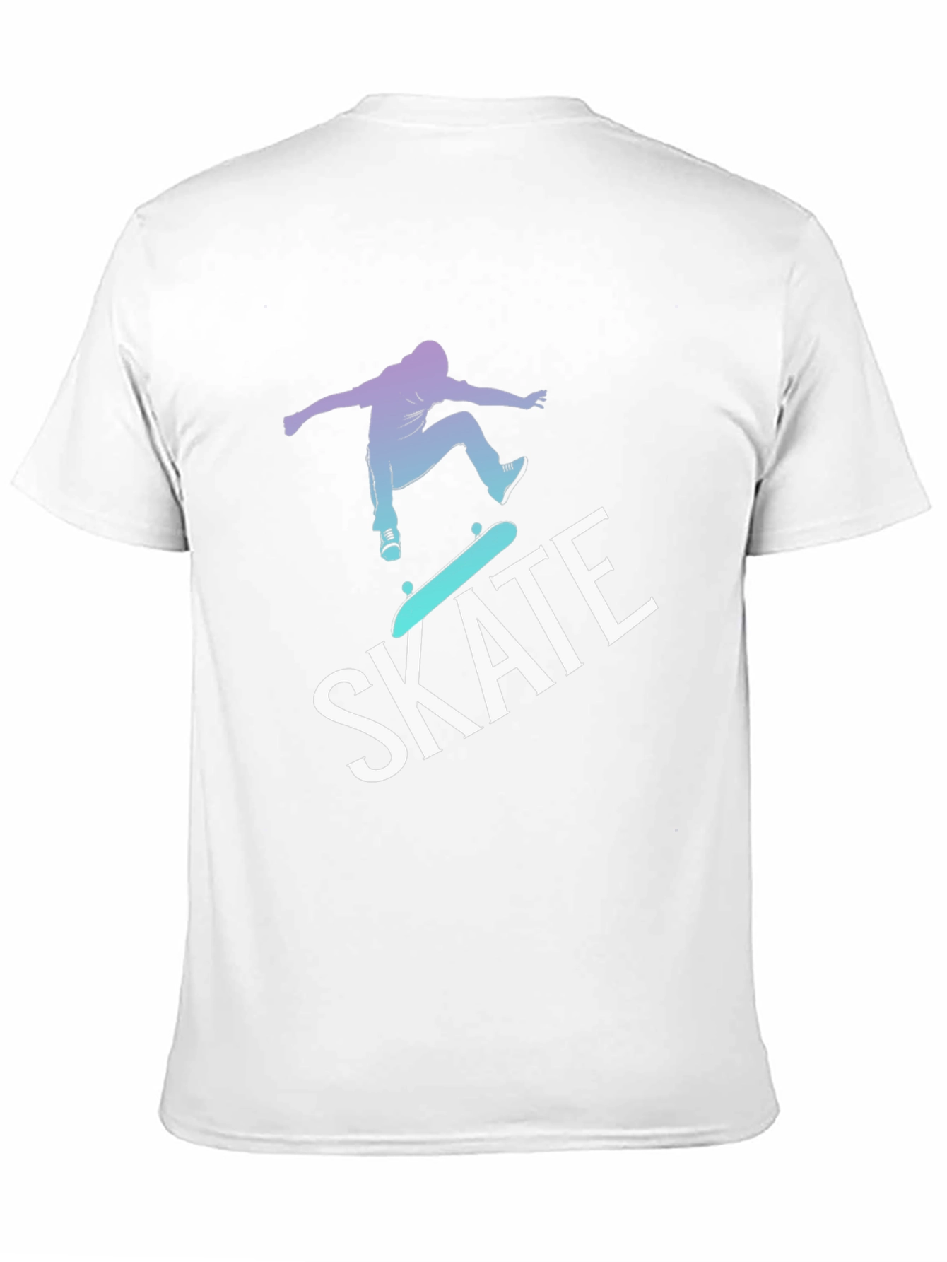 Skateboarding Graphic Tee - Black Cotton Blend T-Shirt