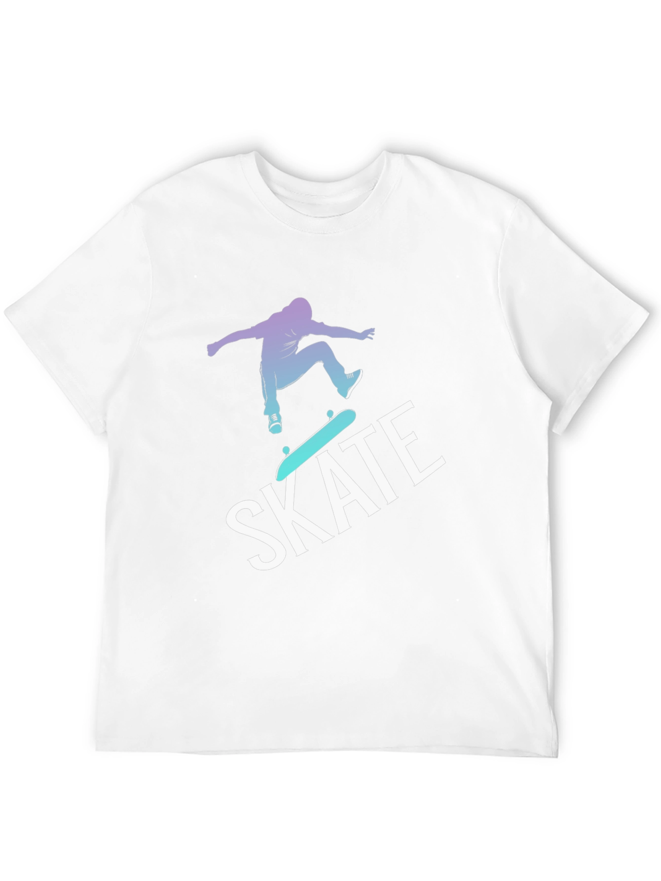 Skateboarding Graphic Tee - Black Cotton Blend T-Shirt