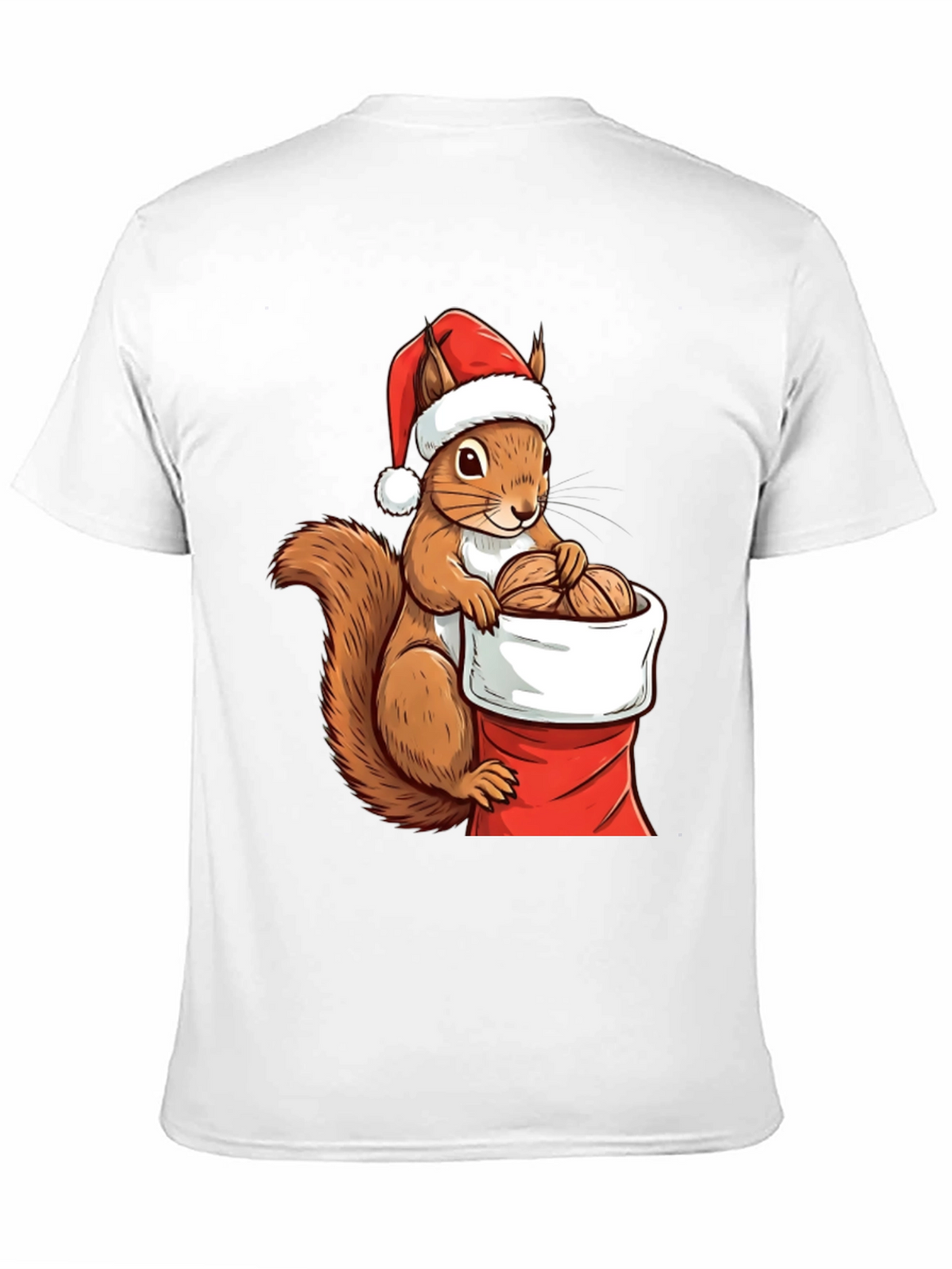 Festive Squirrel Santa Hat T-Shirt