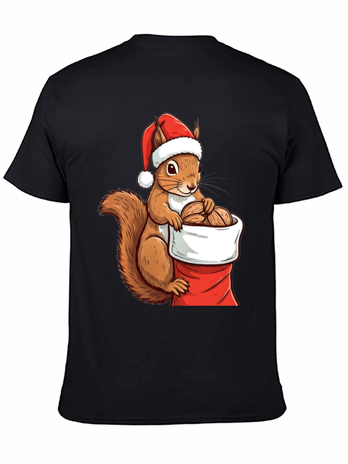 Festive Squirrel Santa Hat T-Shirt