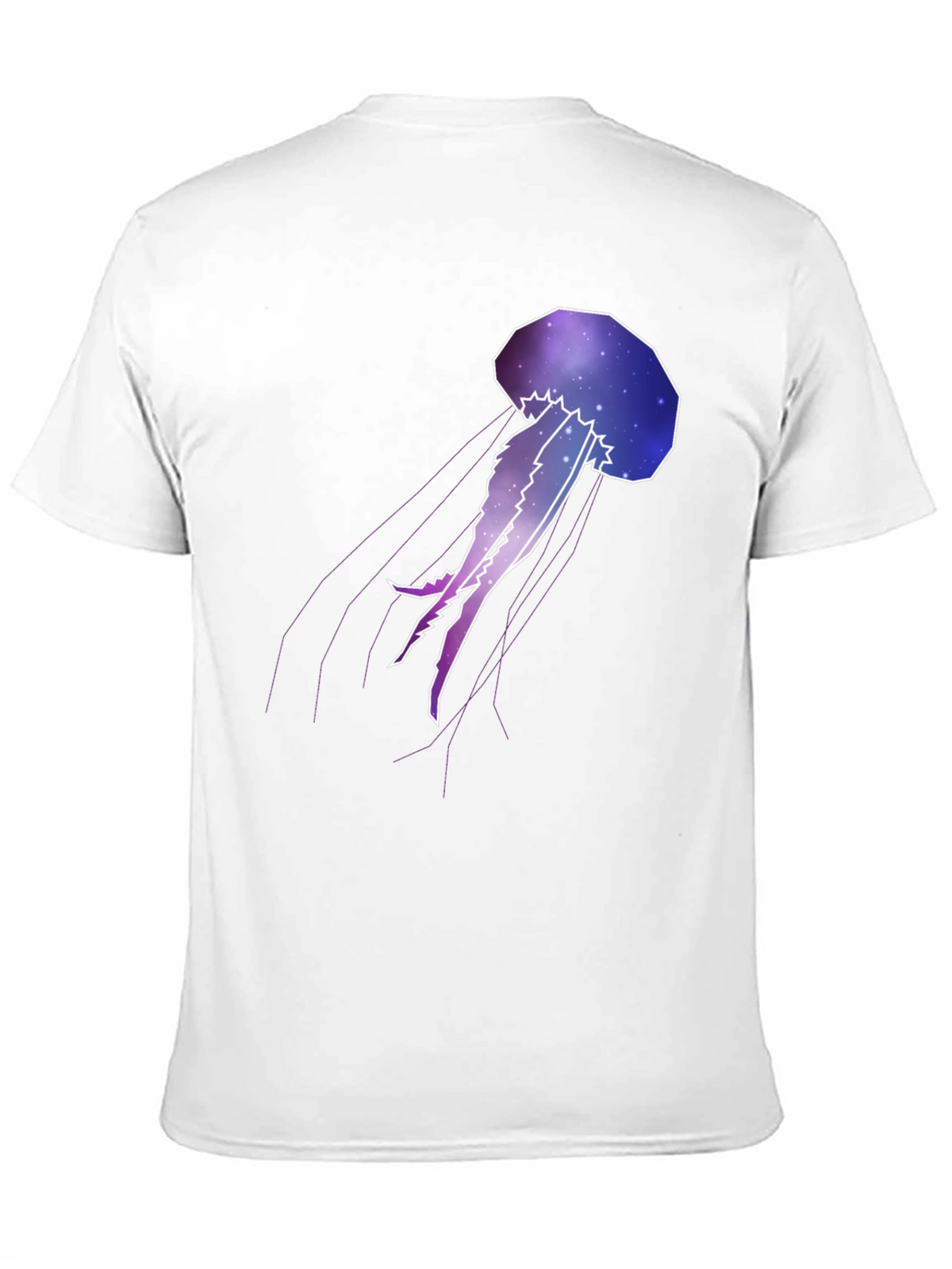 Galaxy Jellyfish Graphic Tee - Black Cotton Casual Wear