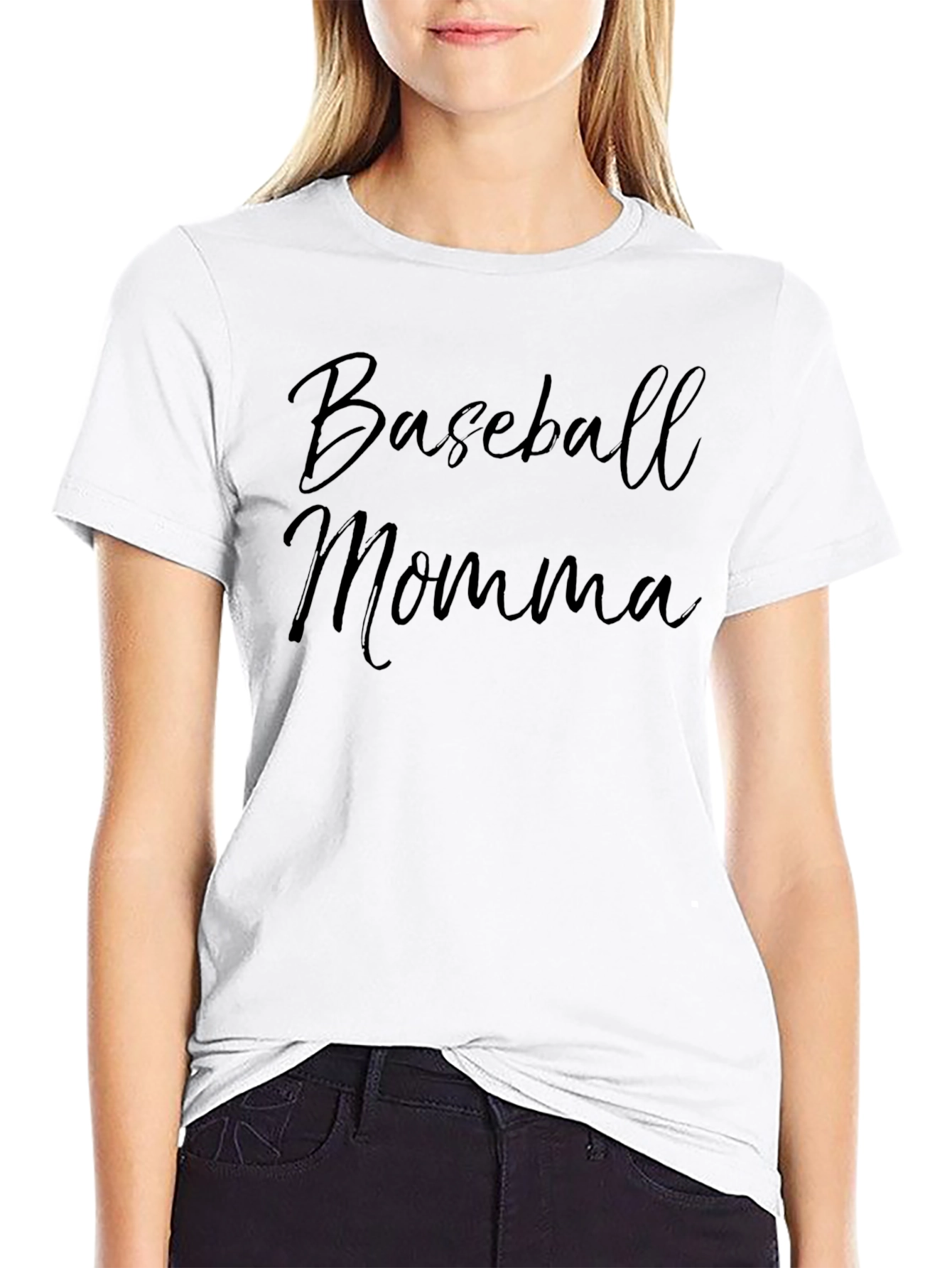 Baseball Momma Black T-Shirt