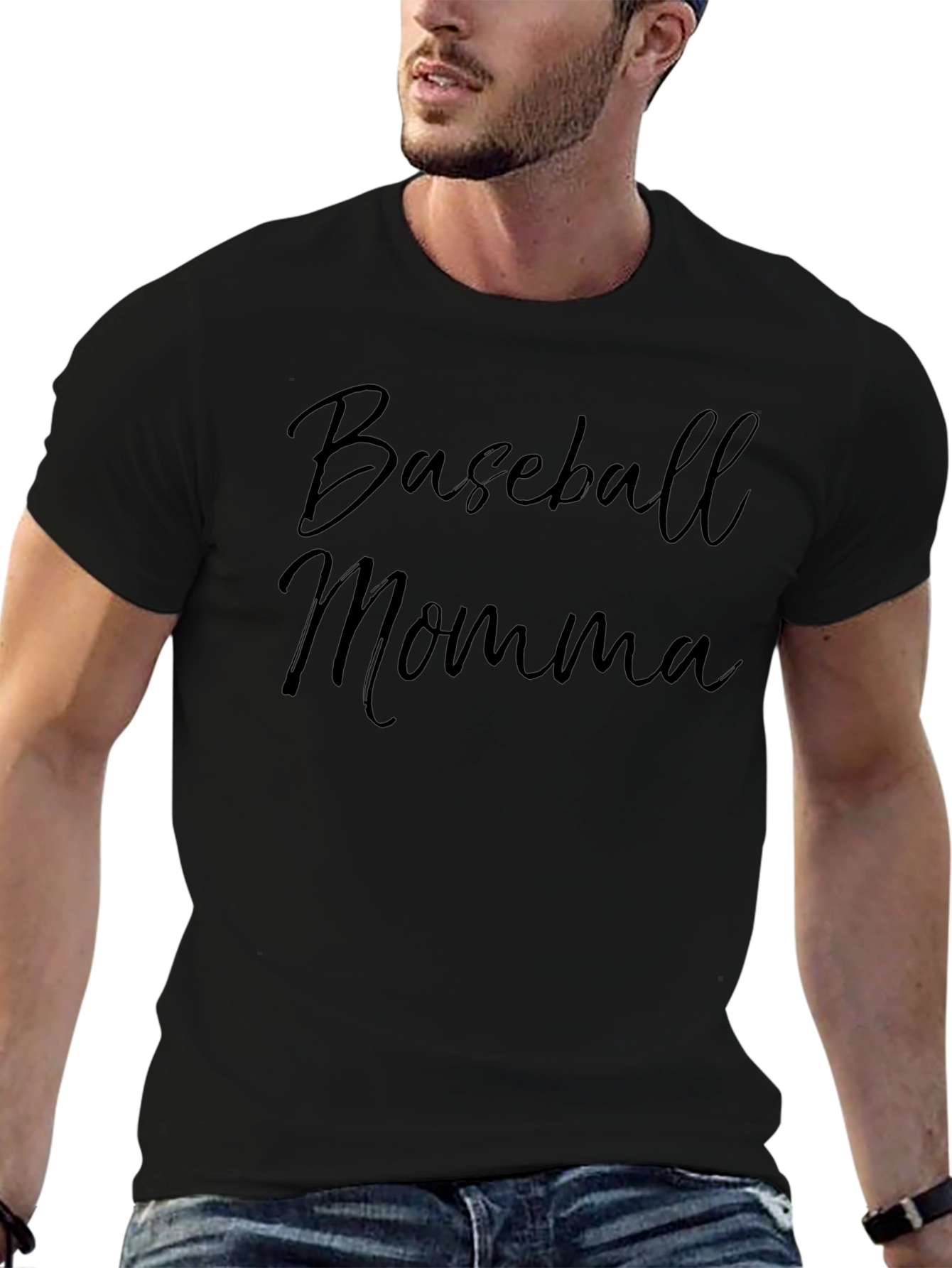 Baseball Momma Black T-Shirt